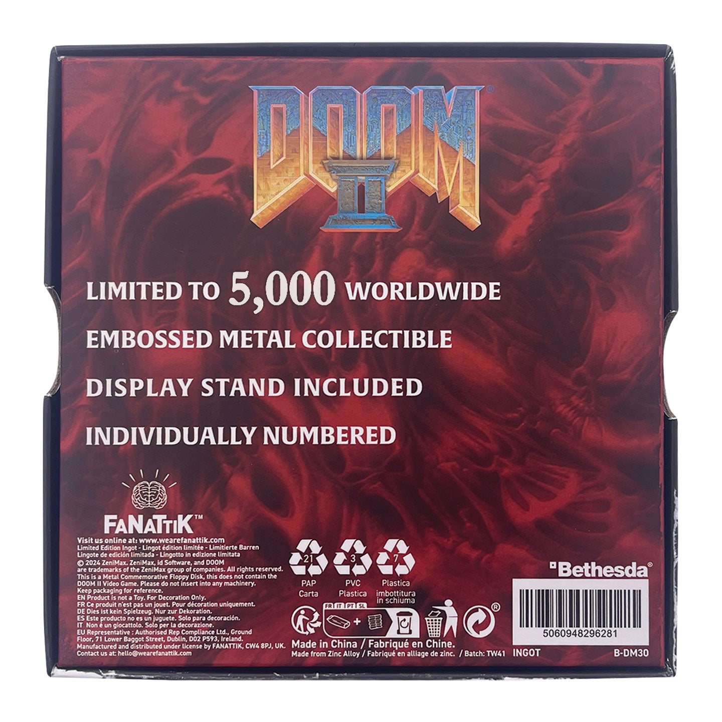 DOOM II Floppy Disk Replica Antique Silver Edition