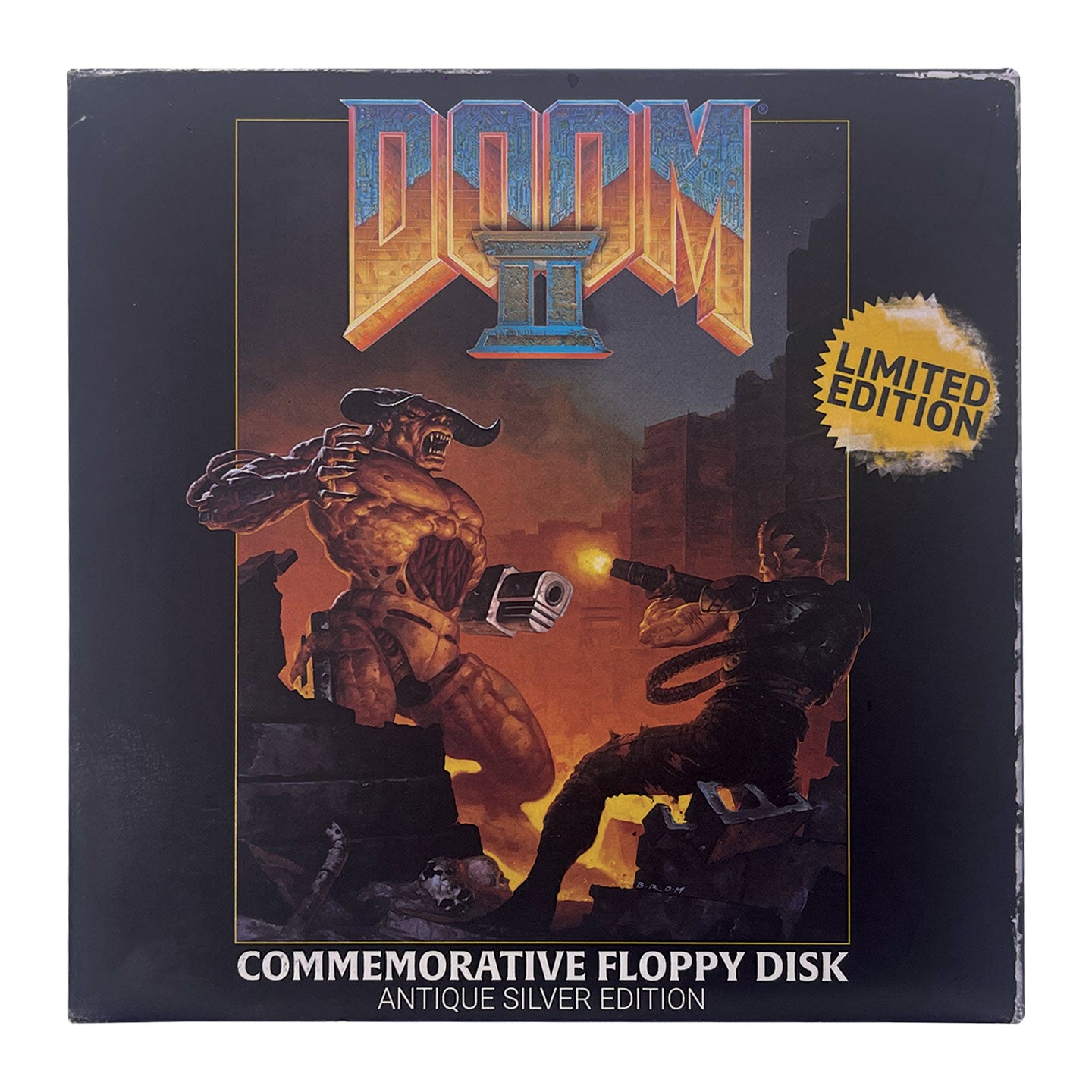 DOOM II Floppy Disk Replica Antique Silver Edition