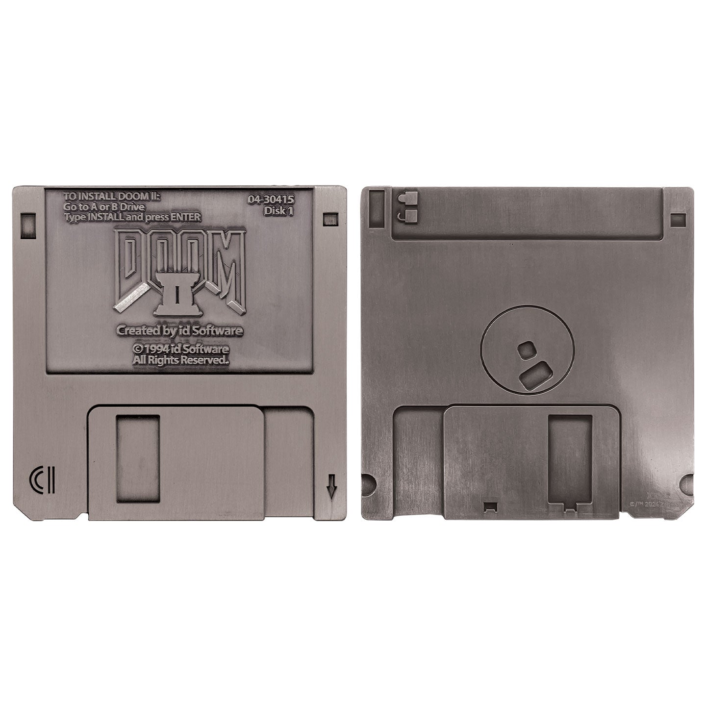 DOOM II Floppy Disk Replica Antique Silver Edition