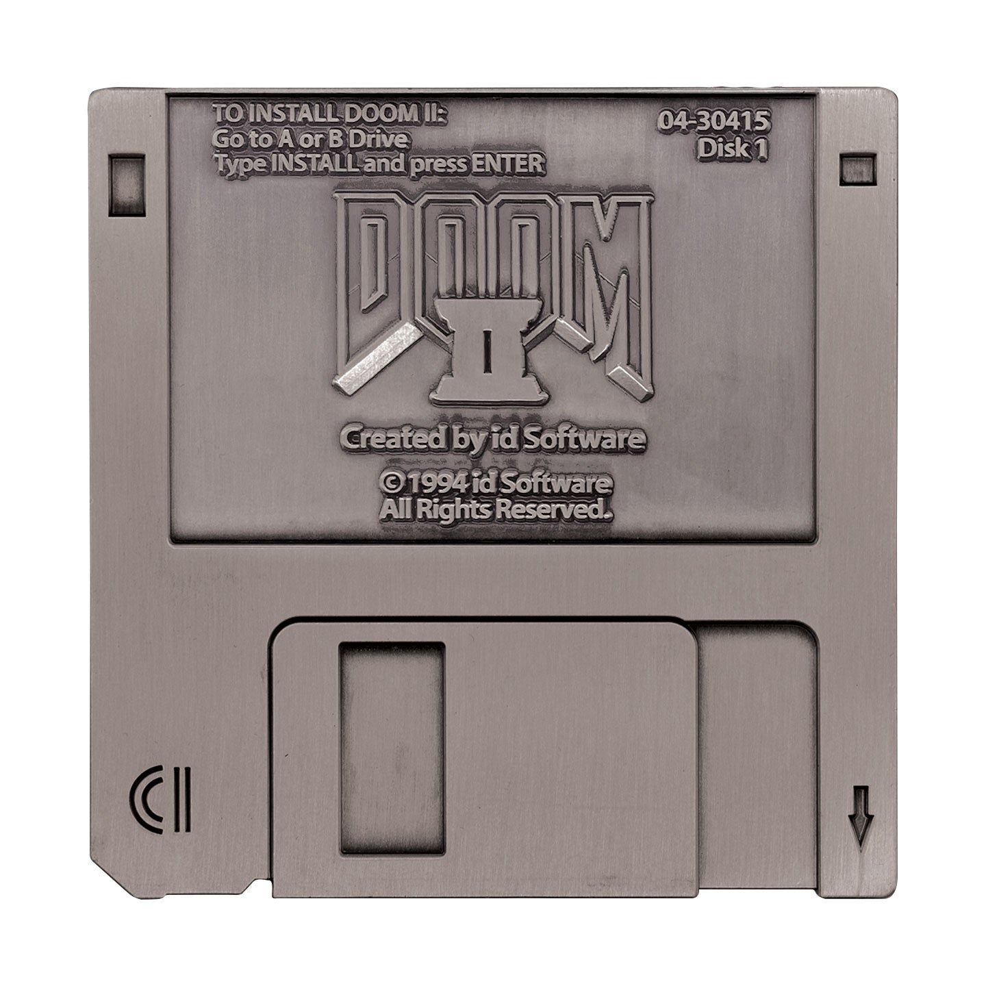 DOOM II Floppy Disk Replica Antique Silver Edition