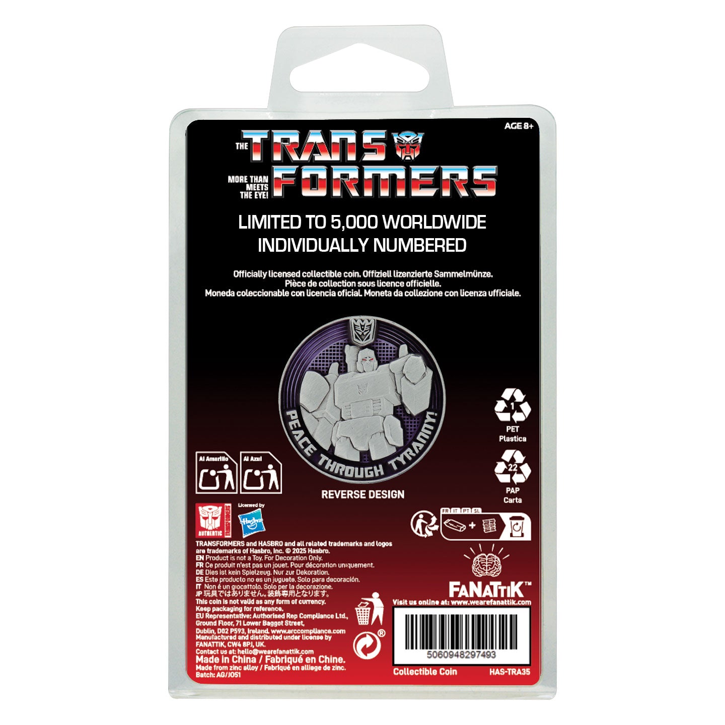 Transformers G1 Autobots vs Decepticons Limited Edition Coin