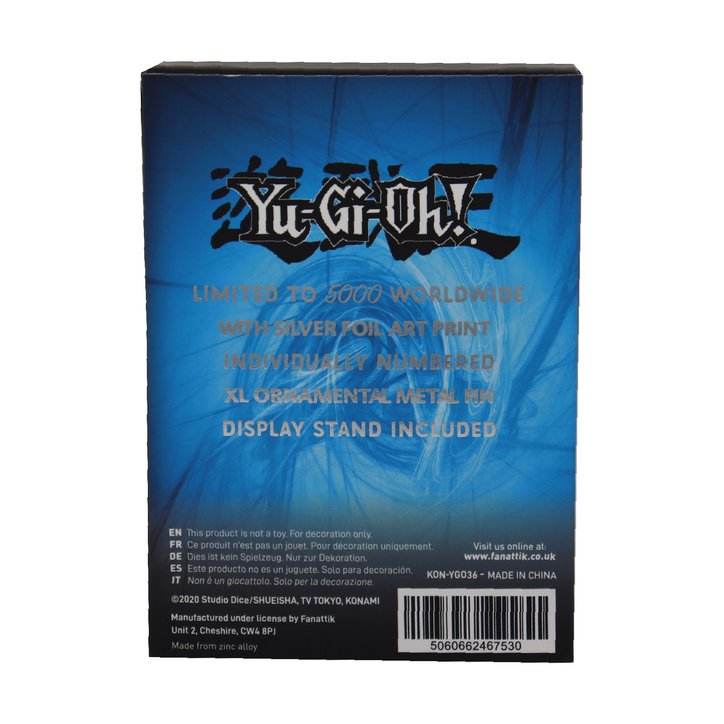 Yu-Gi-Oh! Limited Edition Blue Eyes White Dragon .999 Silver Plated XL Pin Badge