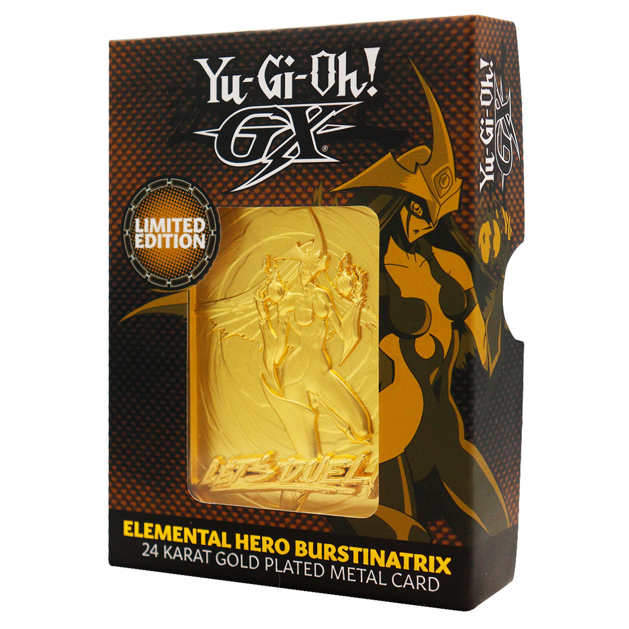 gold plated yugioh cards Yu-Gi-Oh! GX Elemental Hero Burstinatrix 24k Gold Plated Ingot – Fanattik Trade