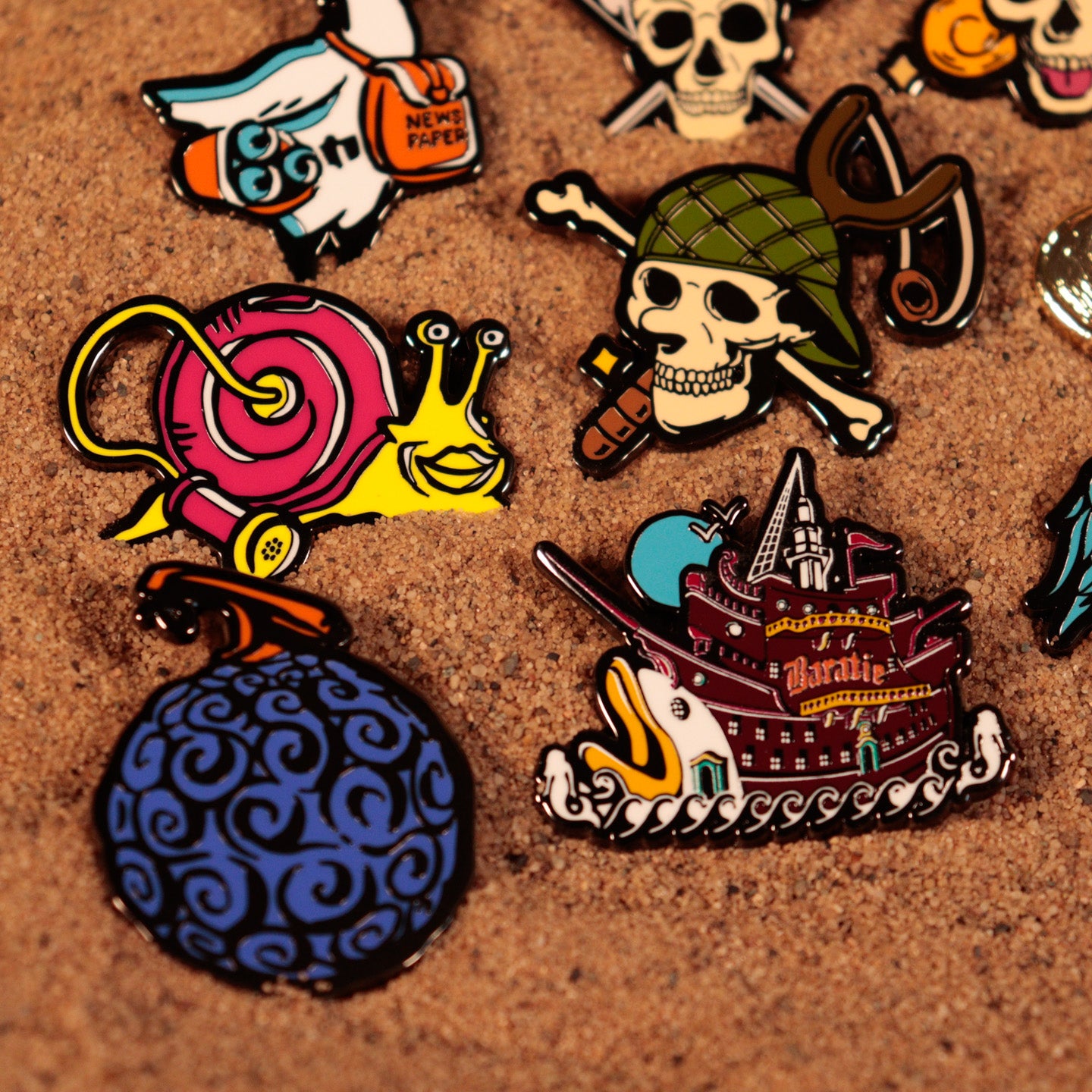 One Piece Mystery Pin Badge CDU Containing 12 Blind Boxes