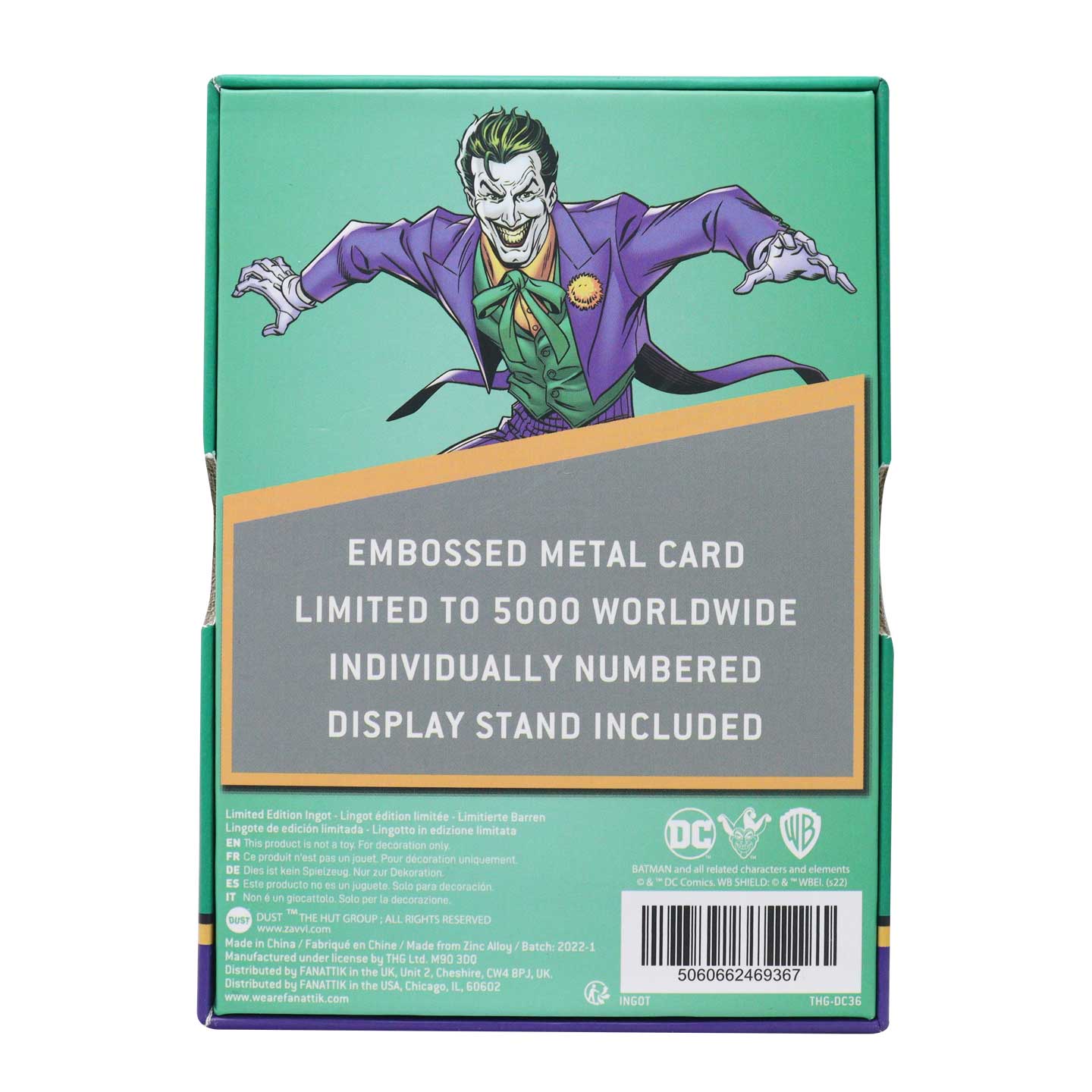 DC The Joker Playing Card Limited Edition Ingot