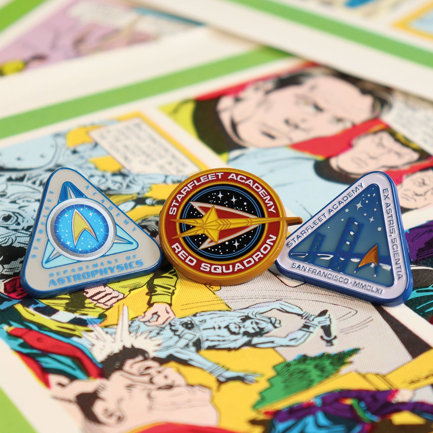 Star Trek Limited Edition Starfleet Academy Triple Pin Badge Set