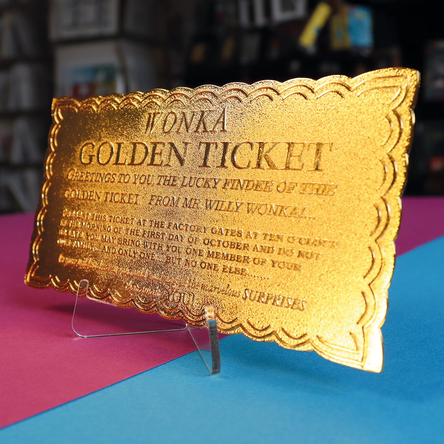 Willy Wonka and the Chocolate Factory Collector's Edition Replica Golden Ticket