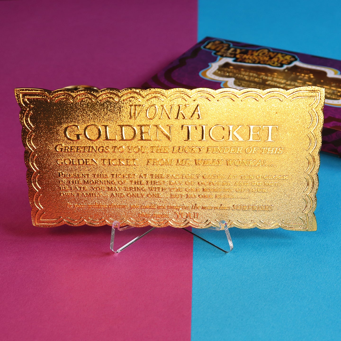Willy Wonka and the Chocolate Factory Collector's Edition Replica Golden Ticket