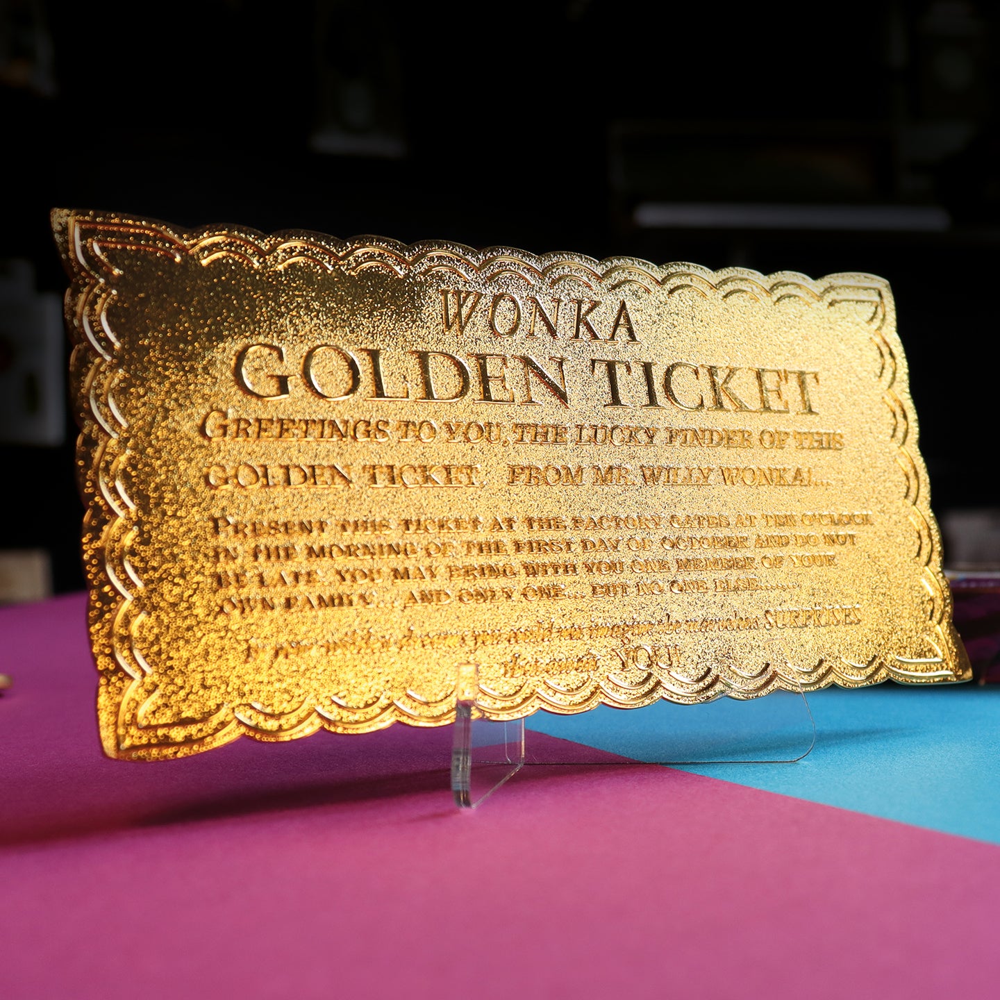 Willy Wonka and the Chocolate Factory Collector's Edition Replica Golden Ticket