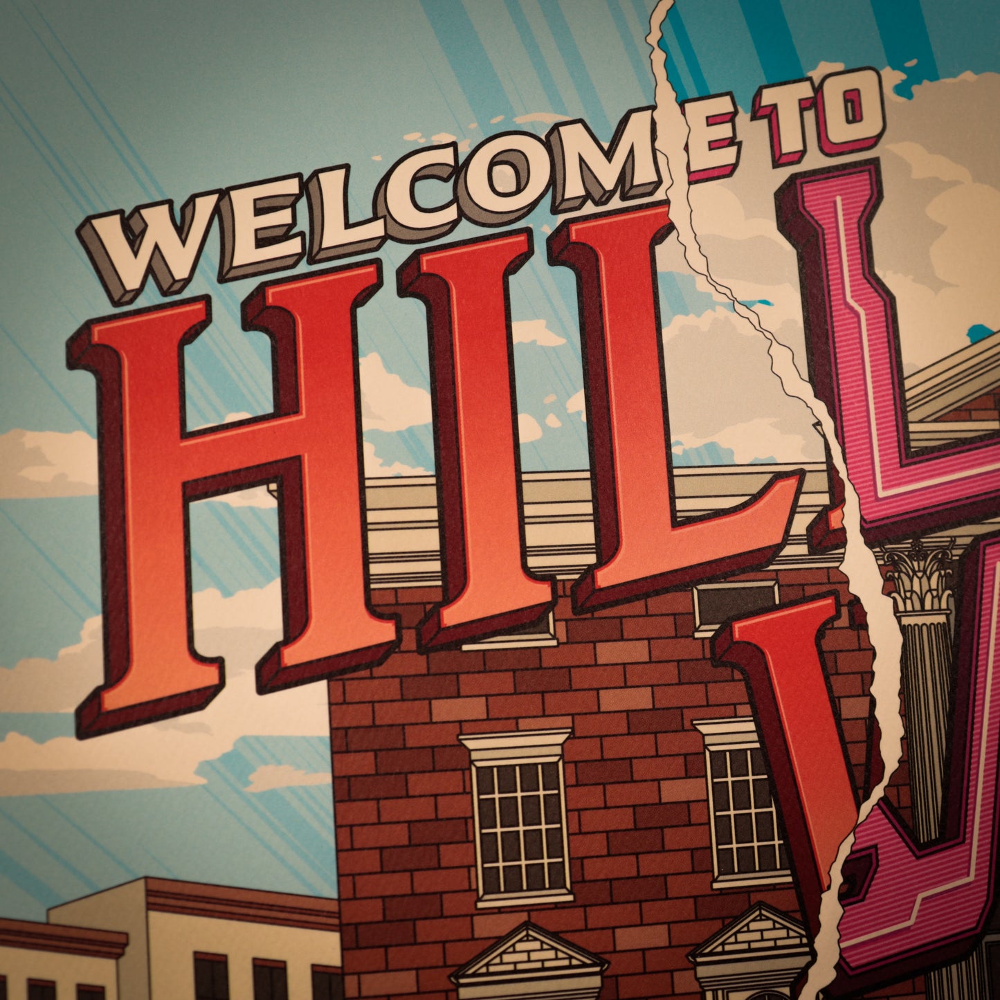 Back to the Future 40th Anniversary Hill Valley A3 Art Print