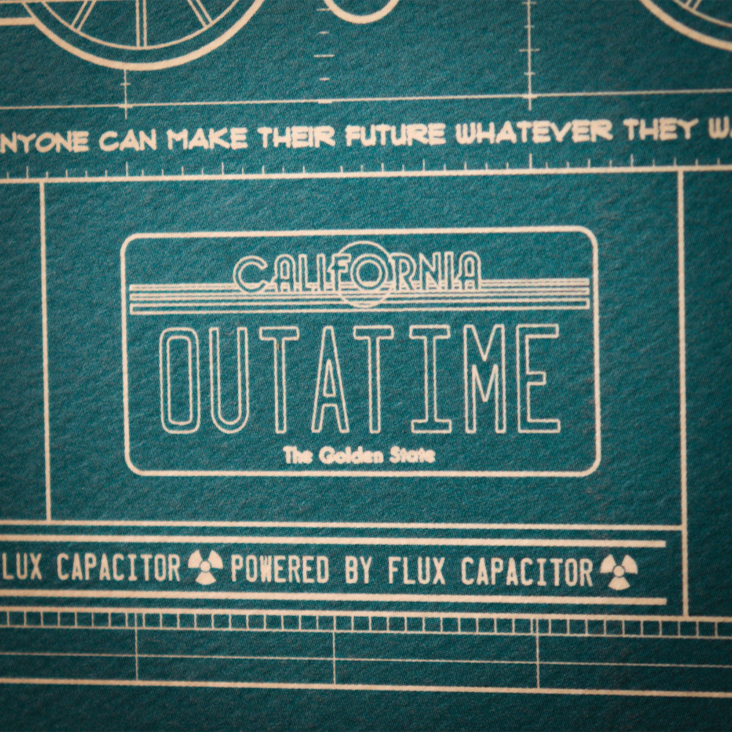 Back to the Future Time Machine Blueprint A3 Art Print