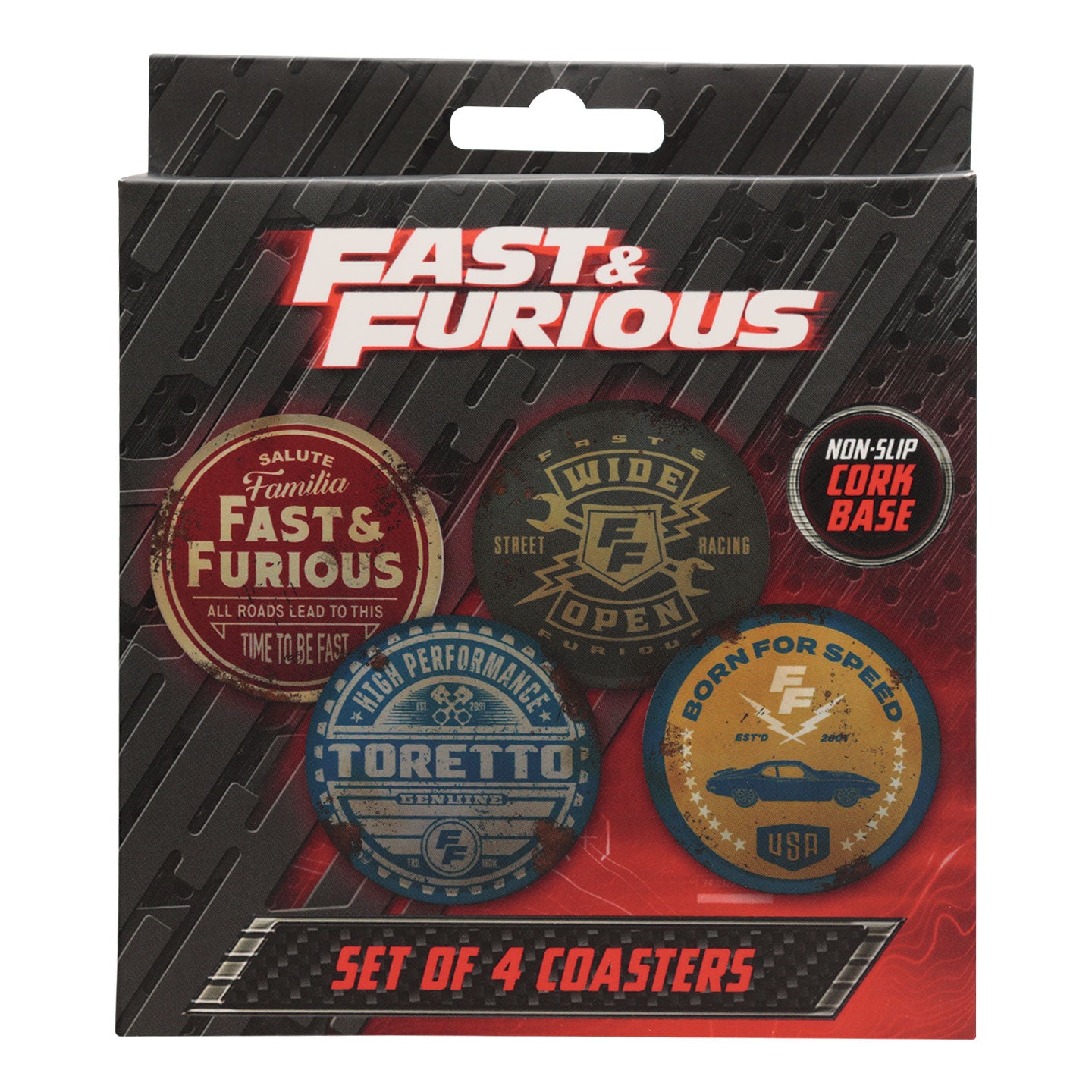 Fast & Furious Set of 4 Vintage Style Coasters
