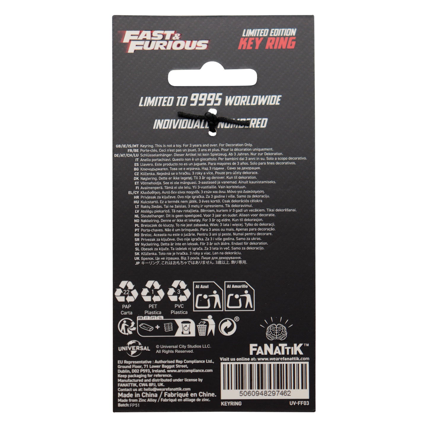 Fast & Furious ‘You Ride You Fight’ Keyring
