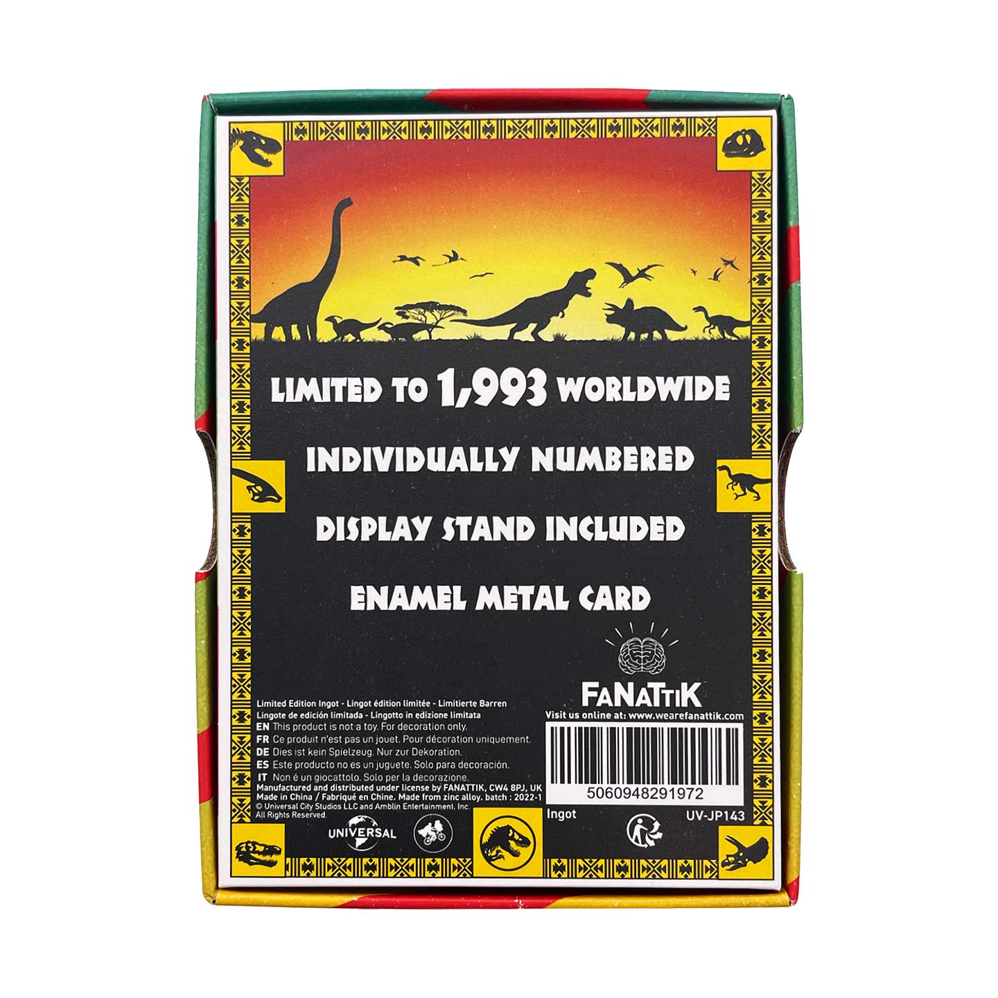 Jurassic Park Limited Edition 30th Anniversary Vehicle I.D Ingot