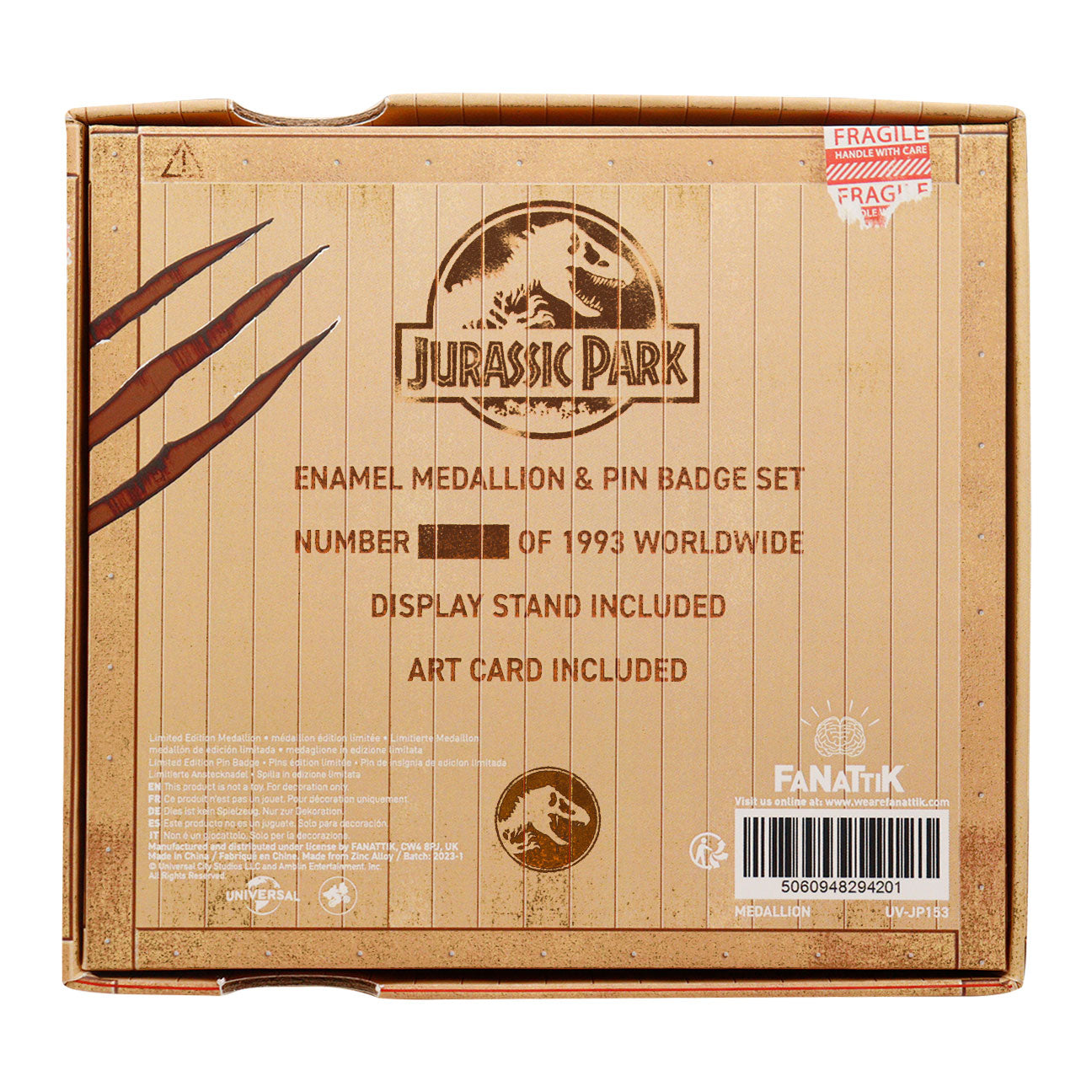 Jurassic Park Medallion and Pin Collector's Set