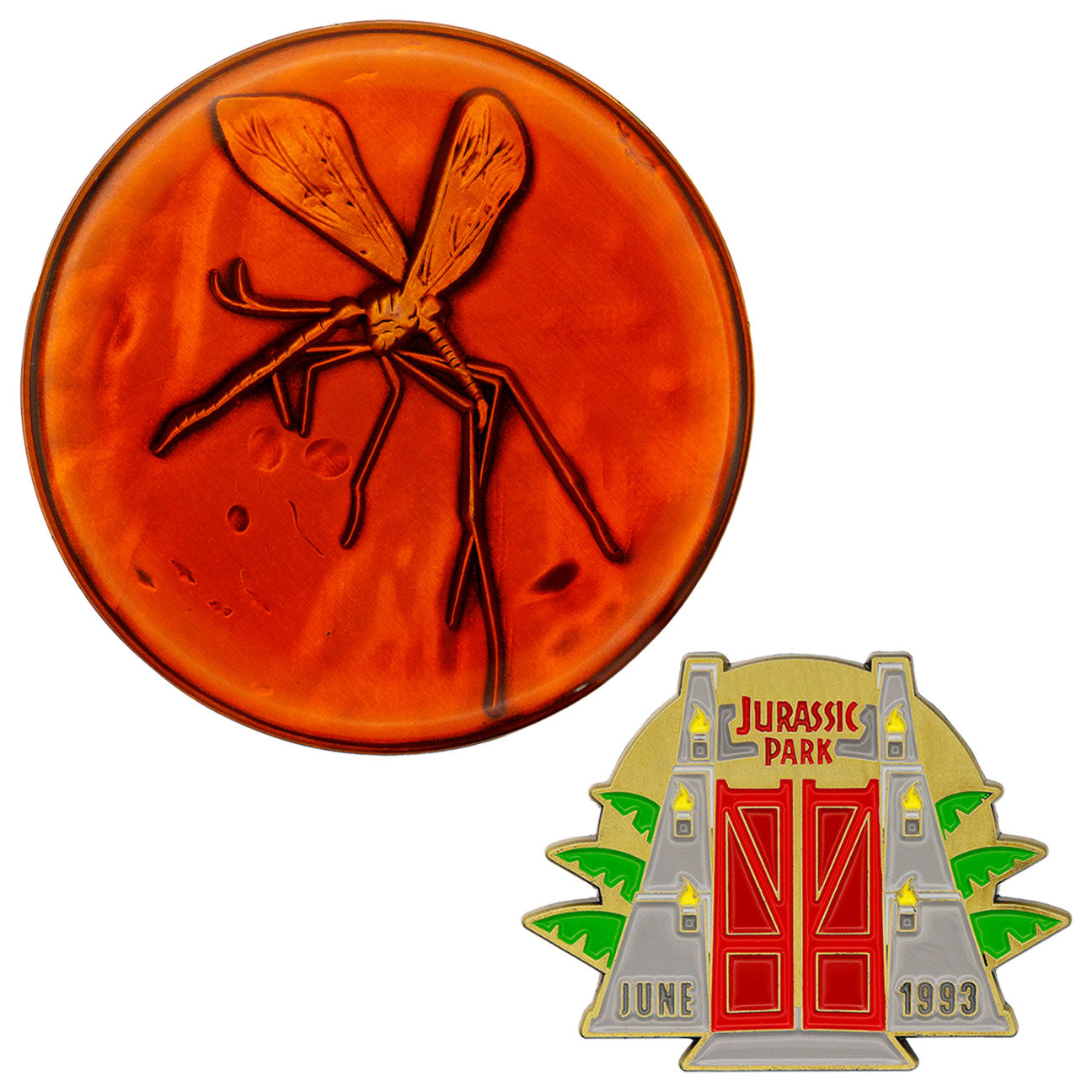 Jurassic Park Medallion and Pin Collector's Set