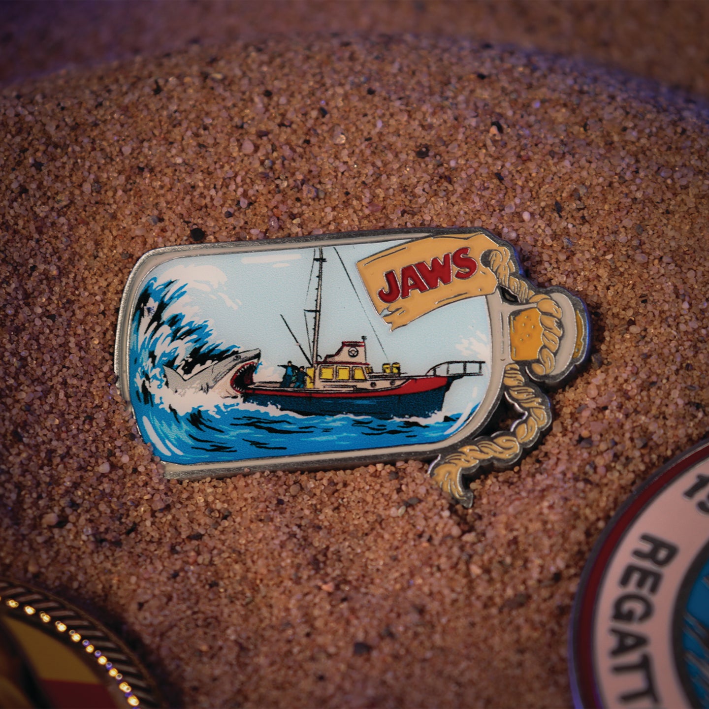 Jaws 50th Anniversary Ship in Bottle Pin Badge
