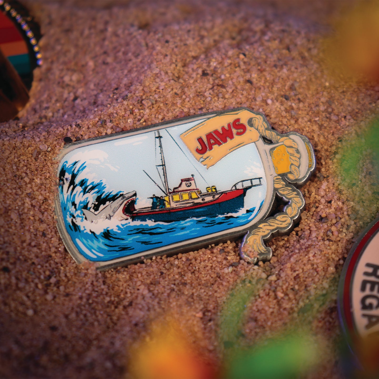 Jaws 50th Anniversary Ship in Bottle Pin Badge