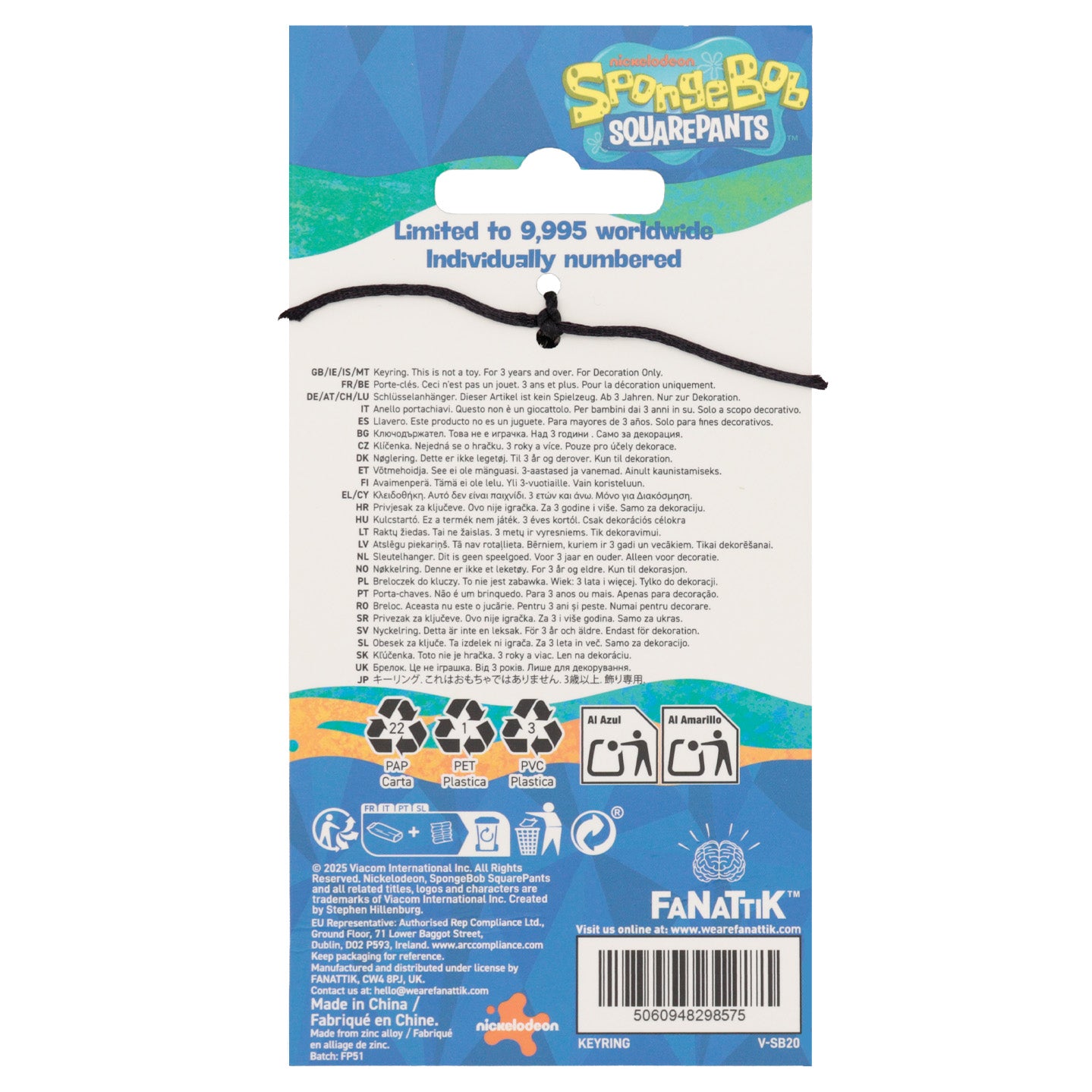 SpongeBob SquarePants Driver License Keyring