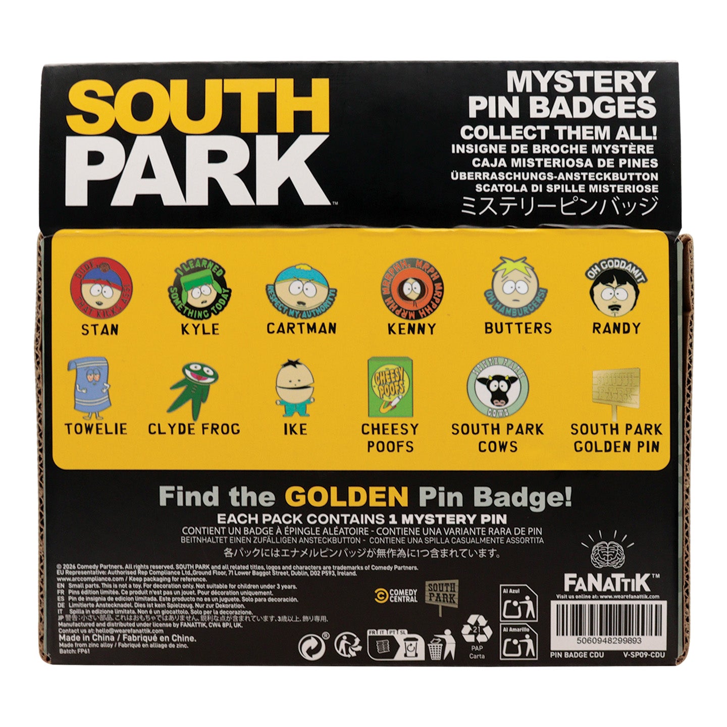 South Park - Mystery Pin Badge CDU Containing 12 Blind Boxes