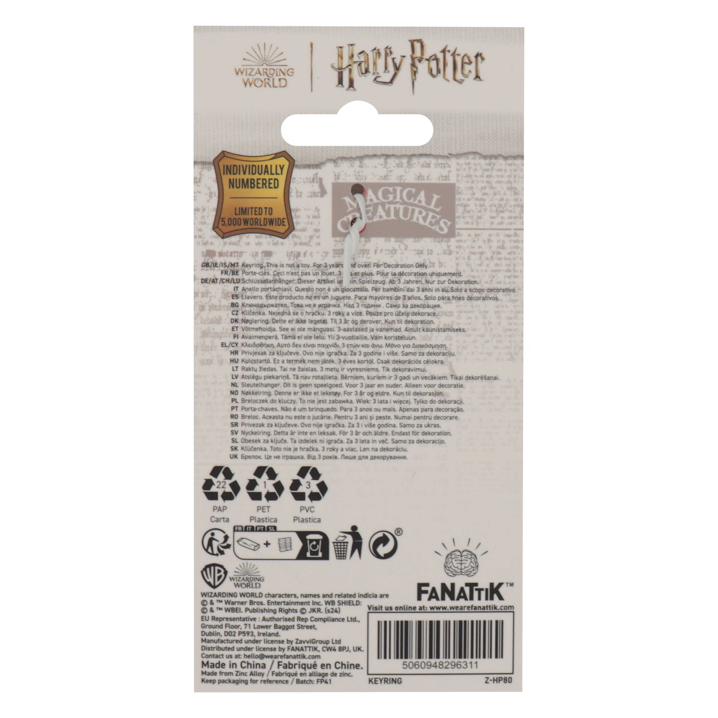 Harry Potter Letter Keyring