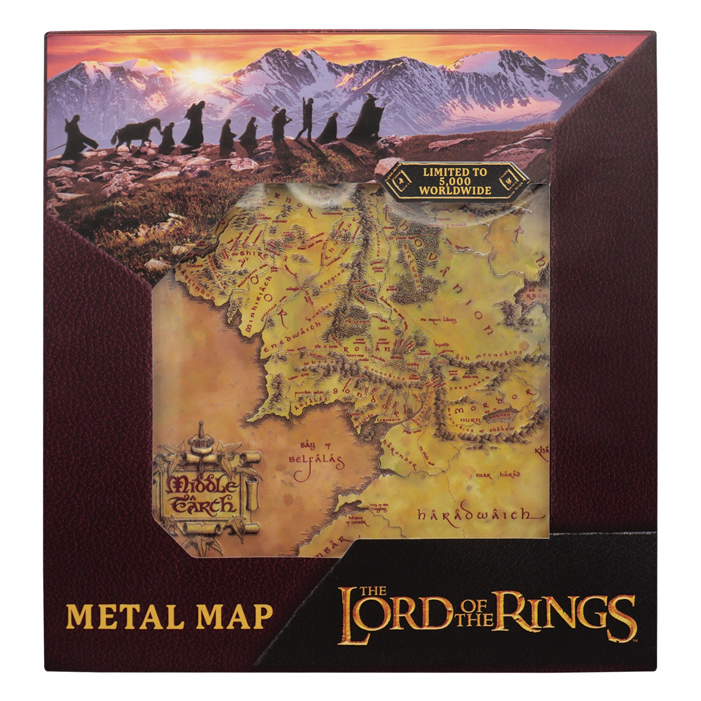The Lord of the Rings Metal Middle-earth Map