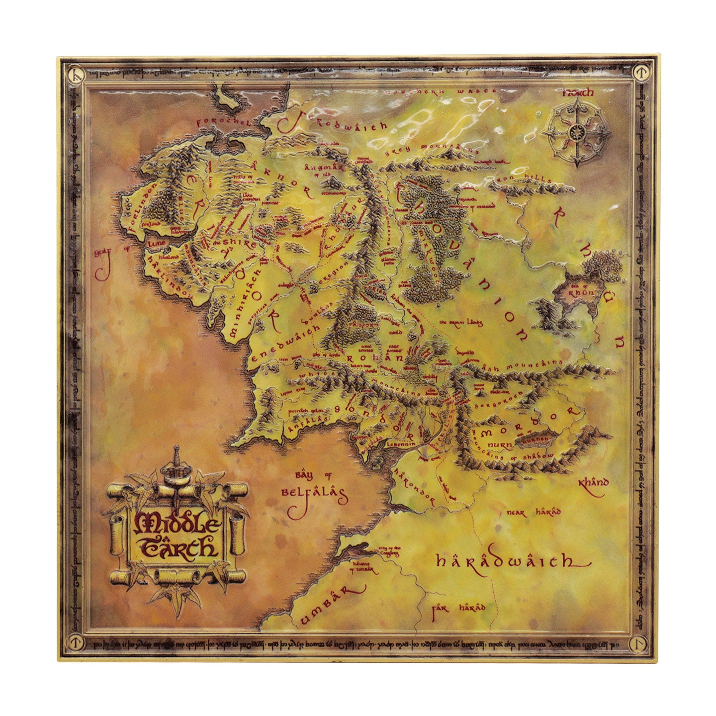 The Lord of the Rings Metal Middle-earth Map