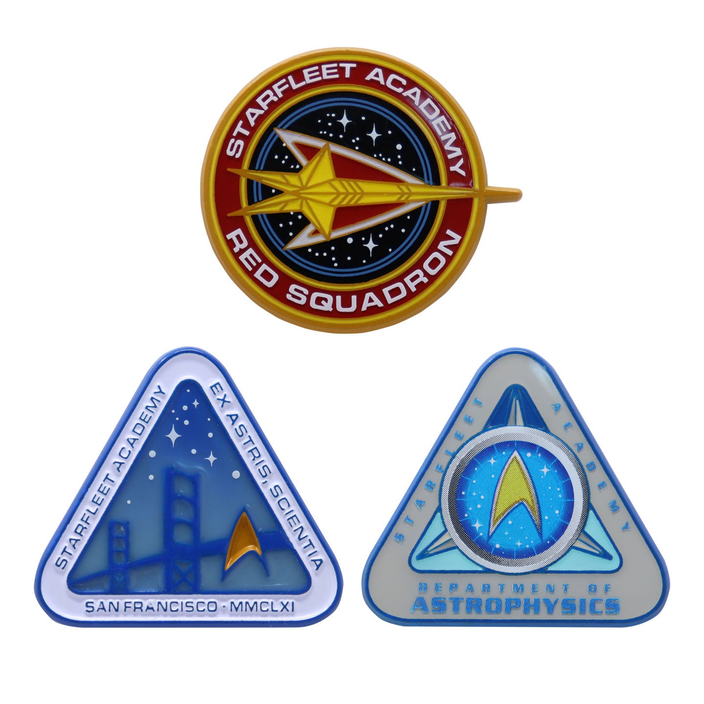 Star Trek Limited Edition Starfleet Academy Triple Pin Badge Set