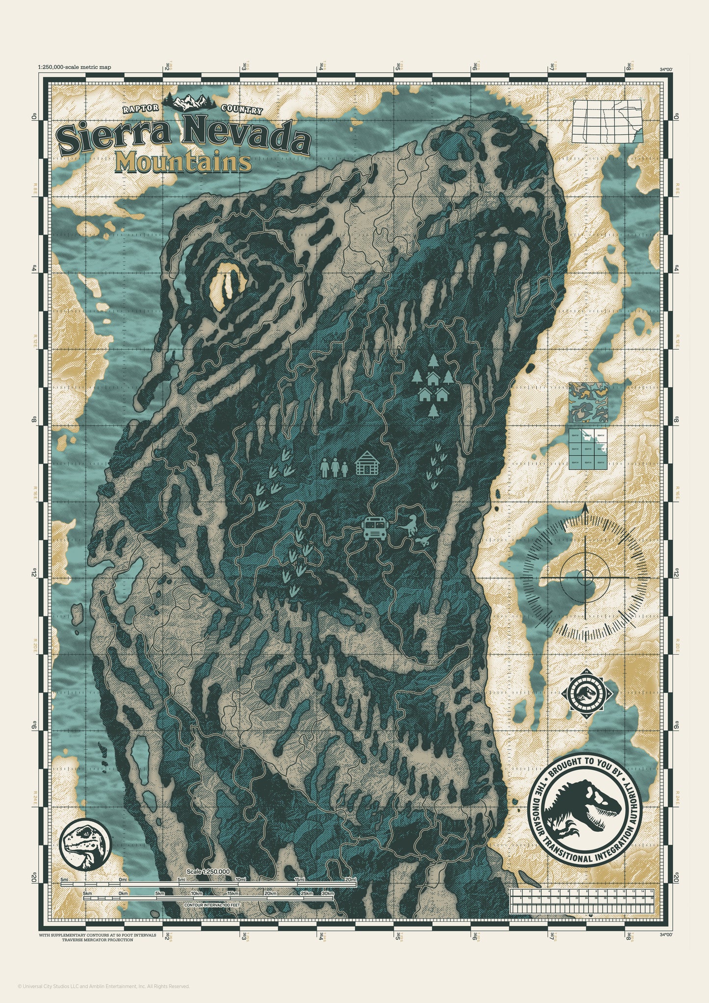 Jurassic World 'Sierra Nevada Mountains' Art Print