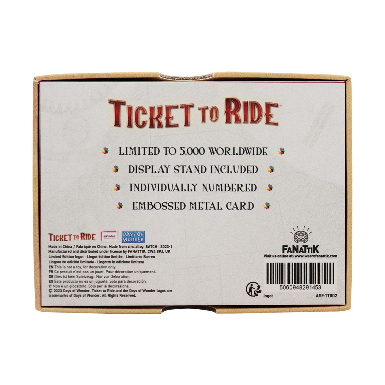 Ticket to Ride Trans America Express Ingot