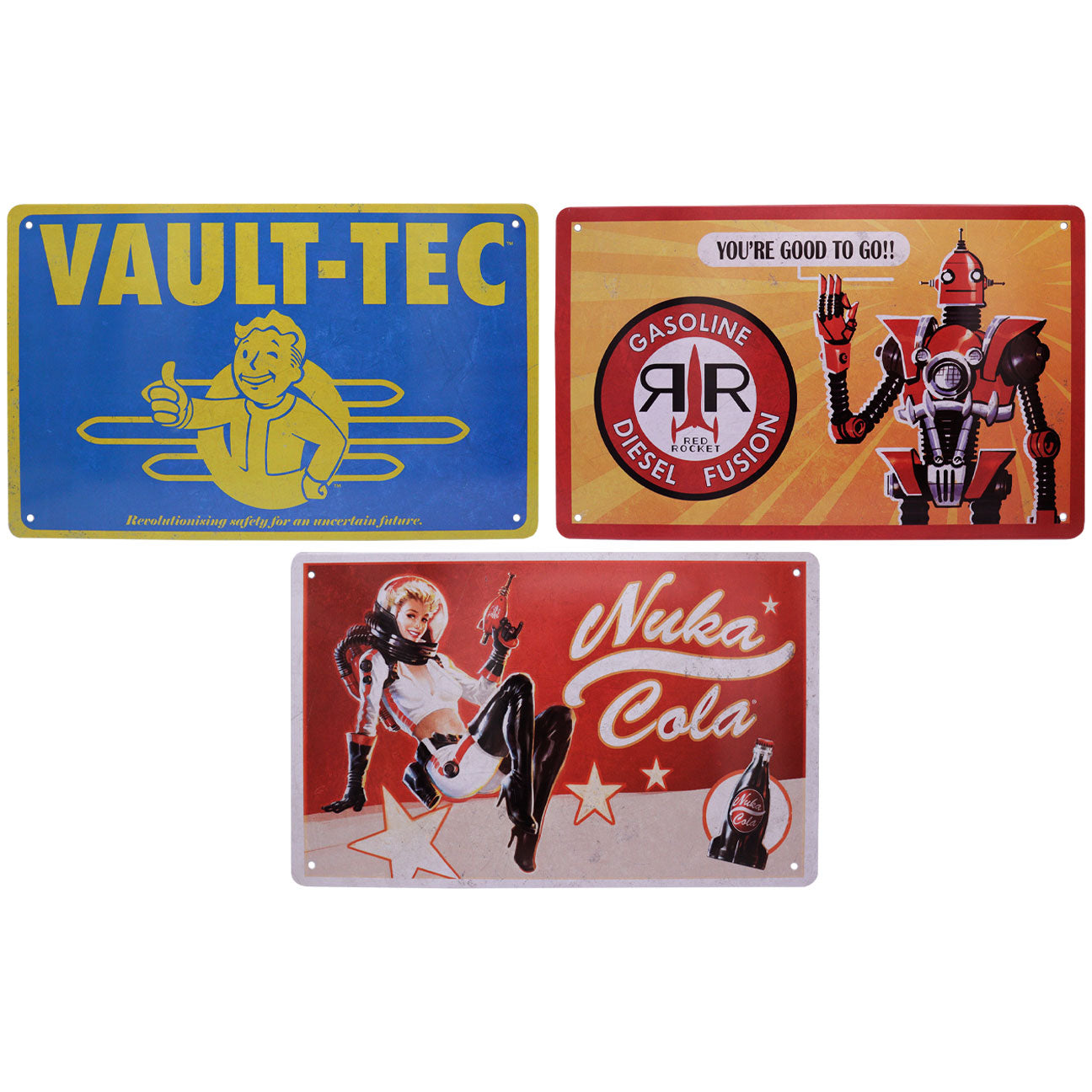 Fallout Set of 3 Tin Signs