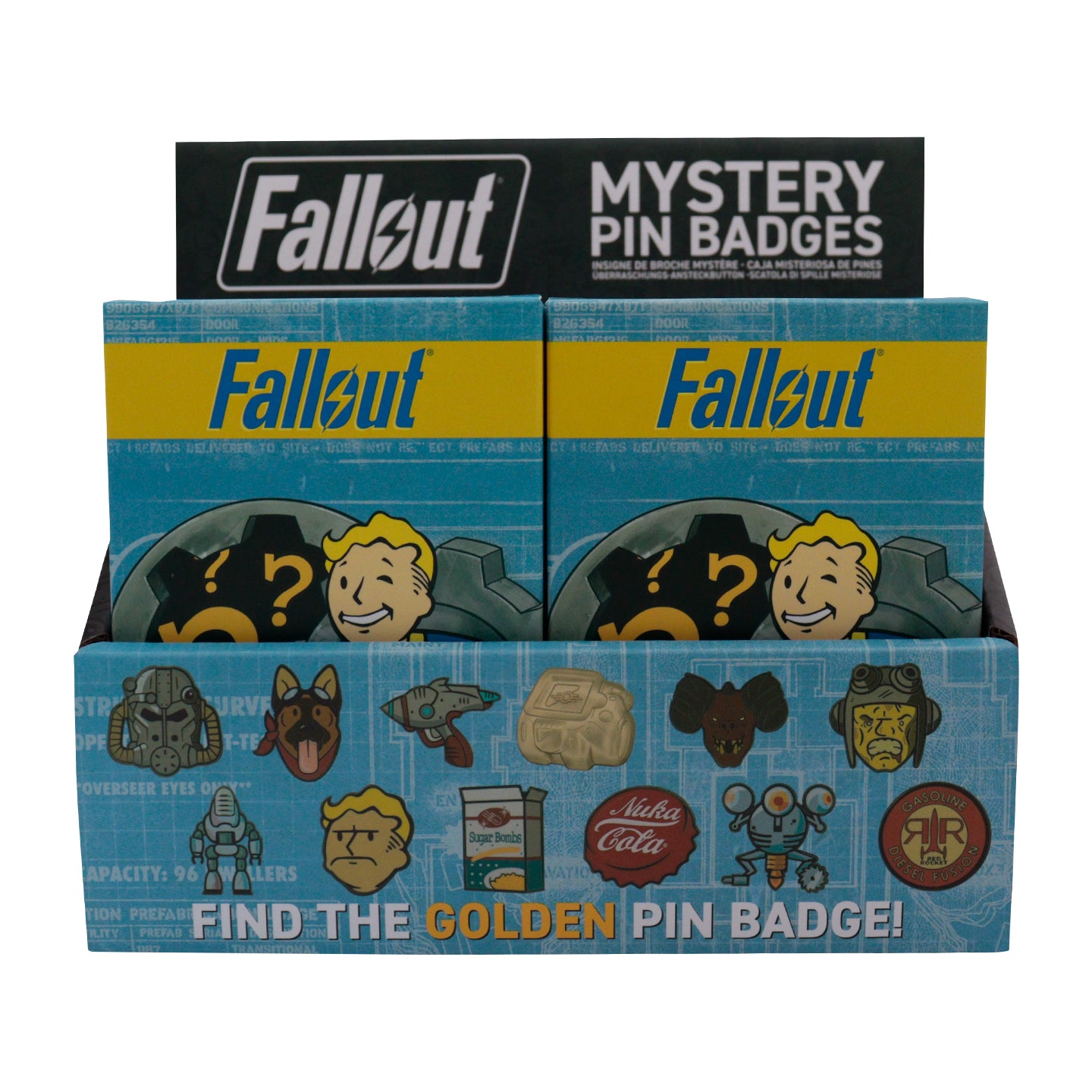 Fallout Mystery Pin Badge CDU Containing 12 Blind Boxes