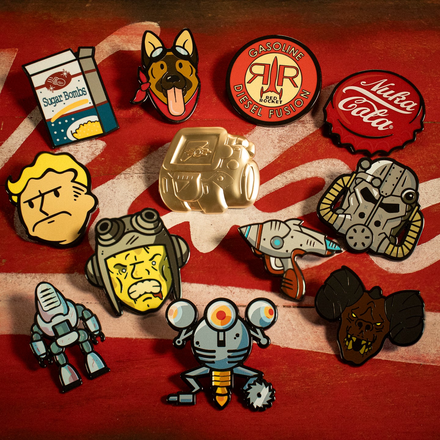 Fallout Mystery Pin Badge CDU Containing 12 Blind Boxes