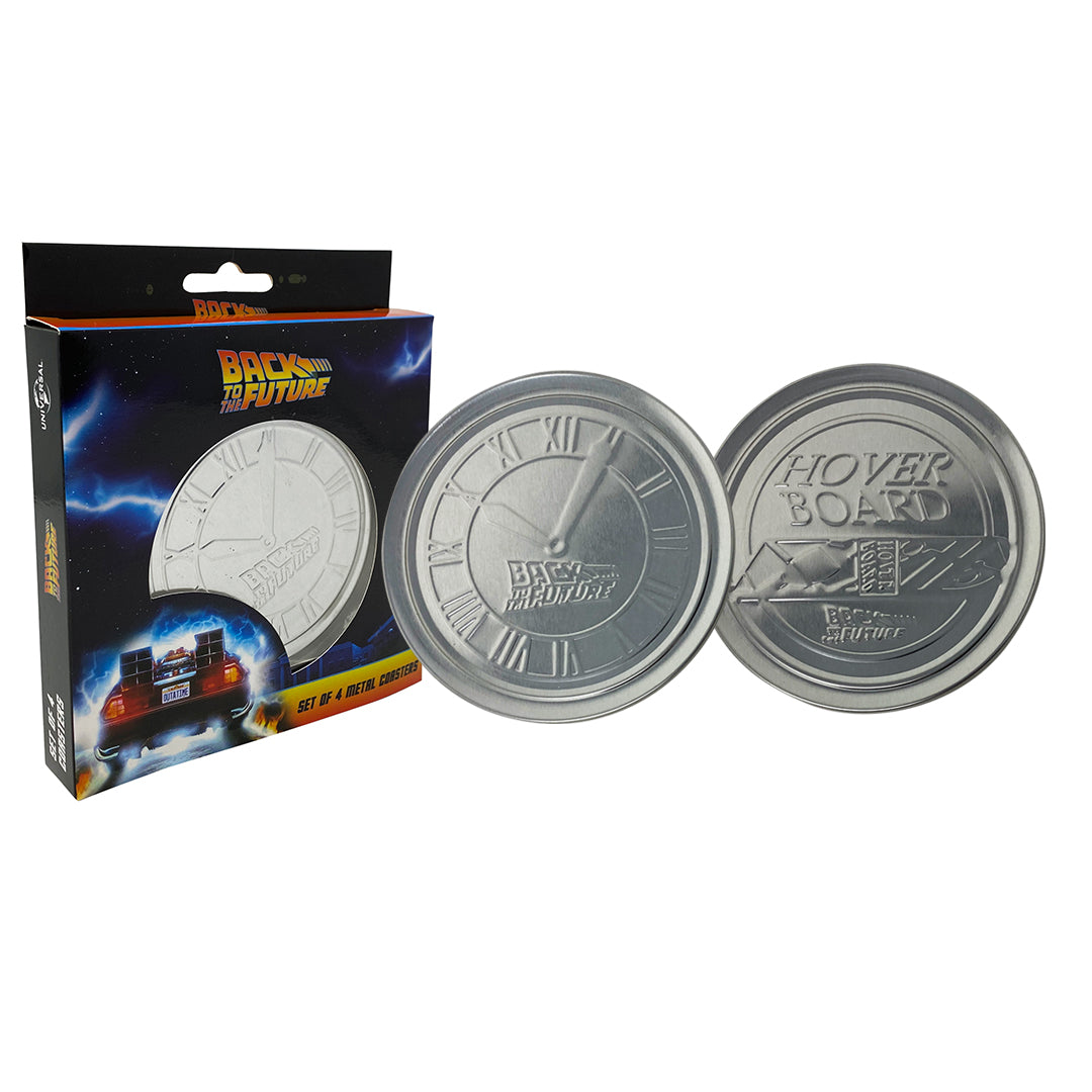 Back to the Future Set of 4 Embossed Metal Coasters