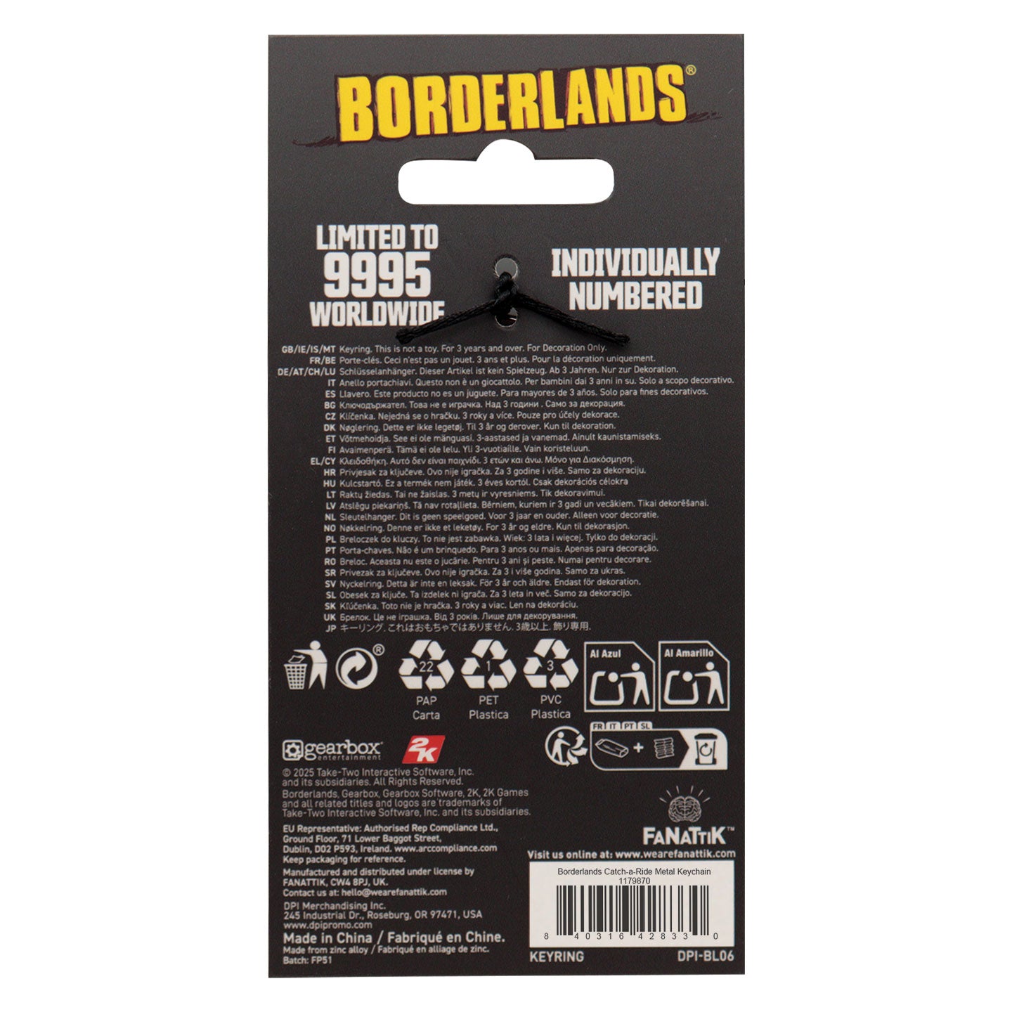 Borderlands Catch-A-Ride Keyring