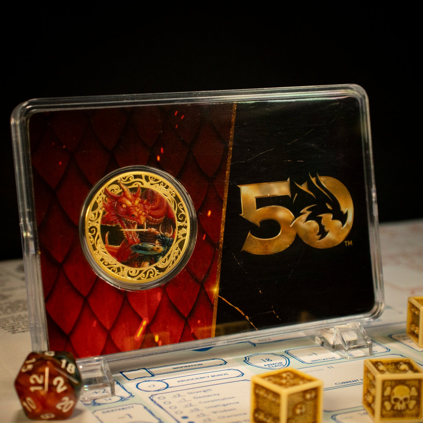 Dungeons & Dragons 50th Anniversary 24k Gold Plated Coin with Colour Print