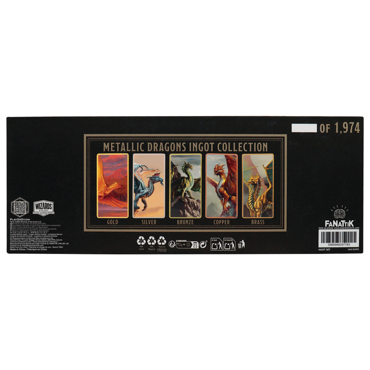 Dungeons & Dragons – Metallic Dragons Set of Five Ingots