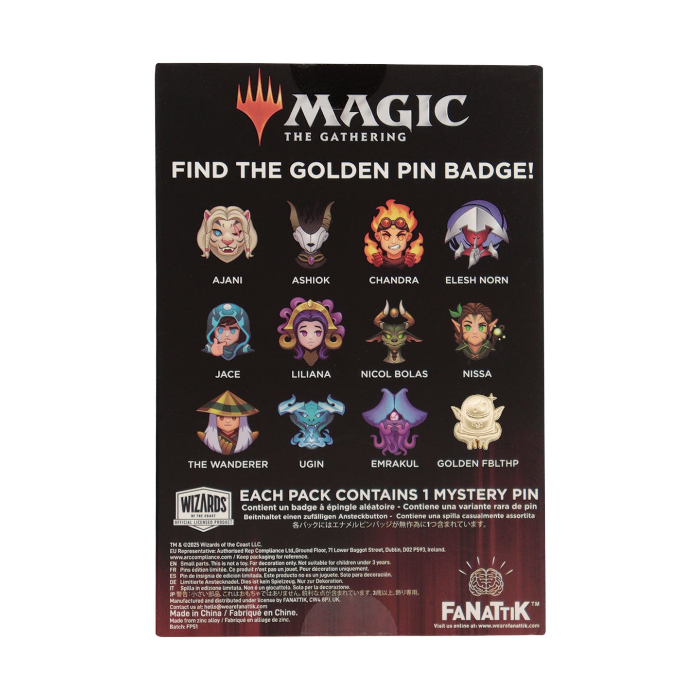 Magic: The Gathering Mystery Pins CDU of x12 Blind Boxes
