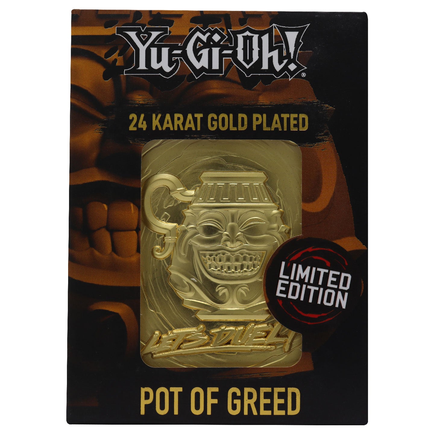 Yu-Gi-Oh! Limited Edition 24k Gold Plated Pot of Greed Metal Card Fanattik Trade Yu-Gi-Oh! Limited Edition 24k Gold Plated Pot of Greed Metal Card Fanattik Trade