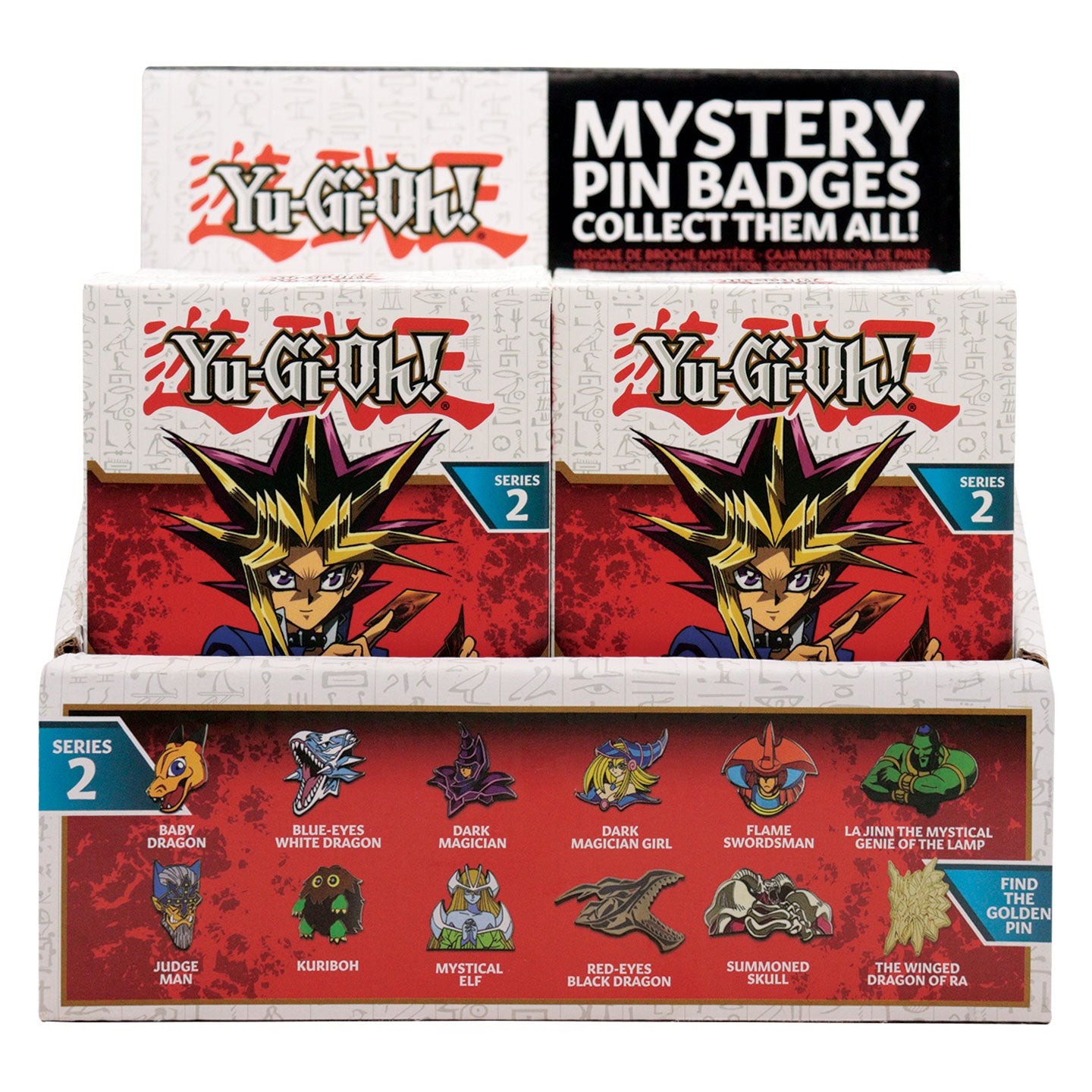 Yu-Gi-Oh! Mystery Pin Badge Volume 2 CDU Containing 12 Blind Boxes