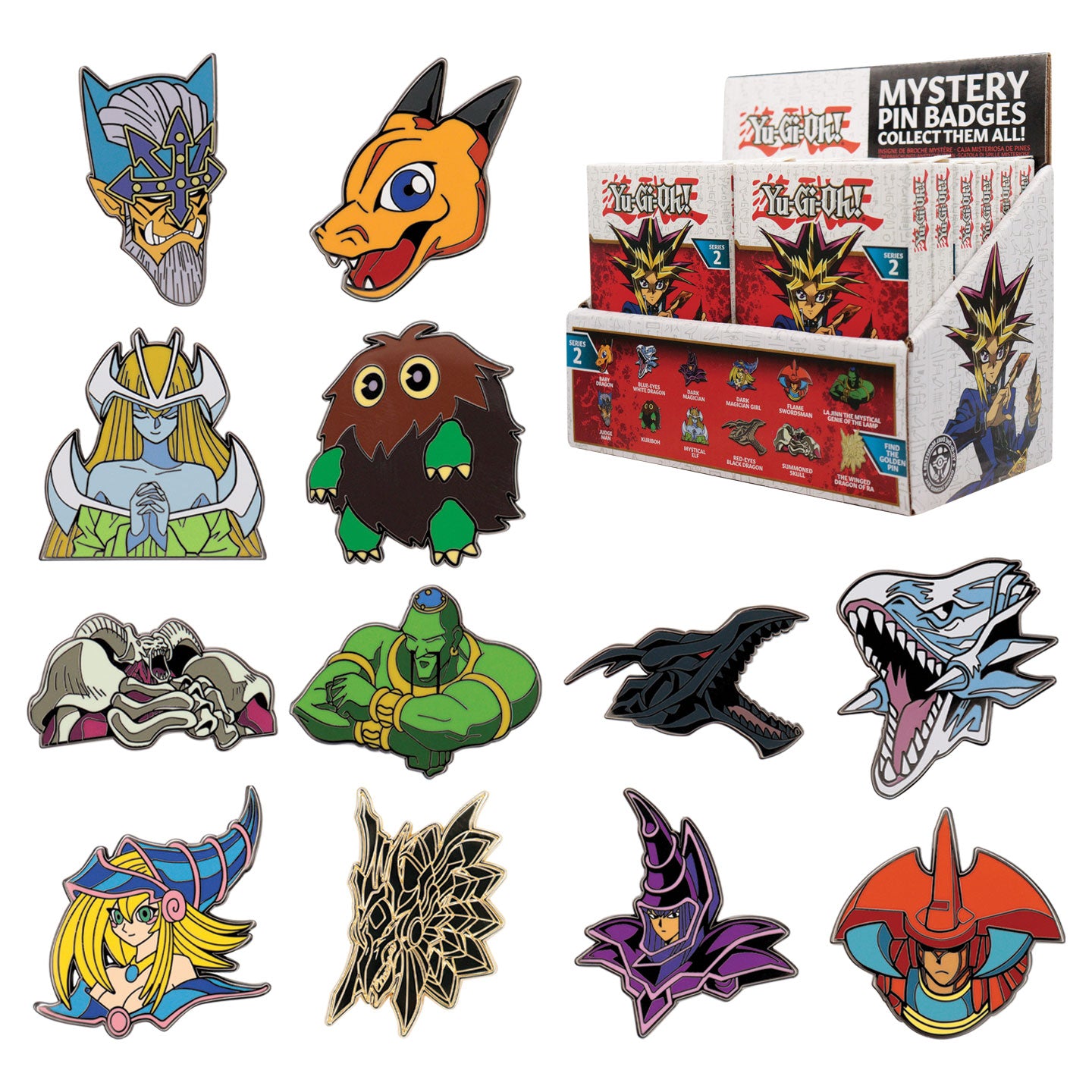 Yu-Gi-Oh! Mystery Pin Badge Volume 2 CDU Containing 12 Blind Boxes