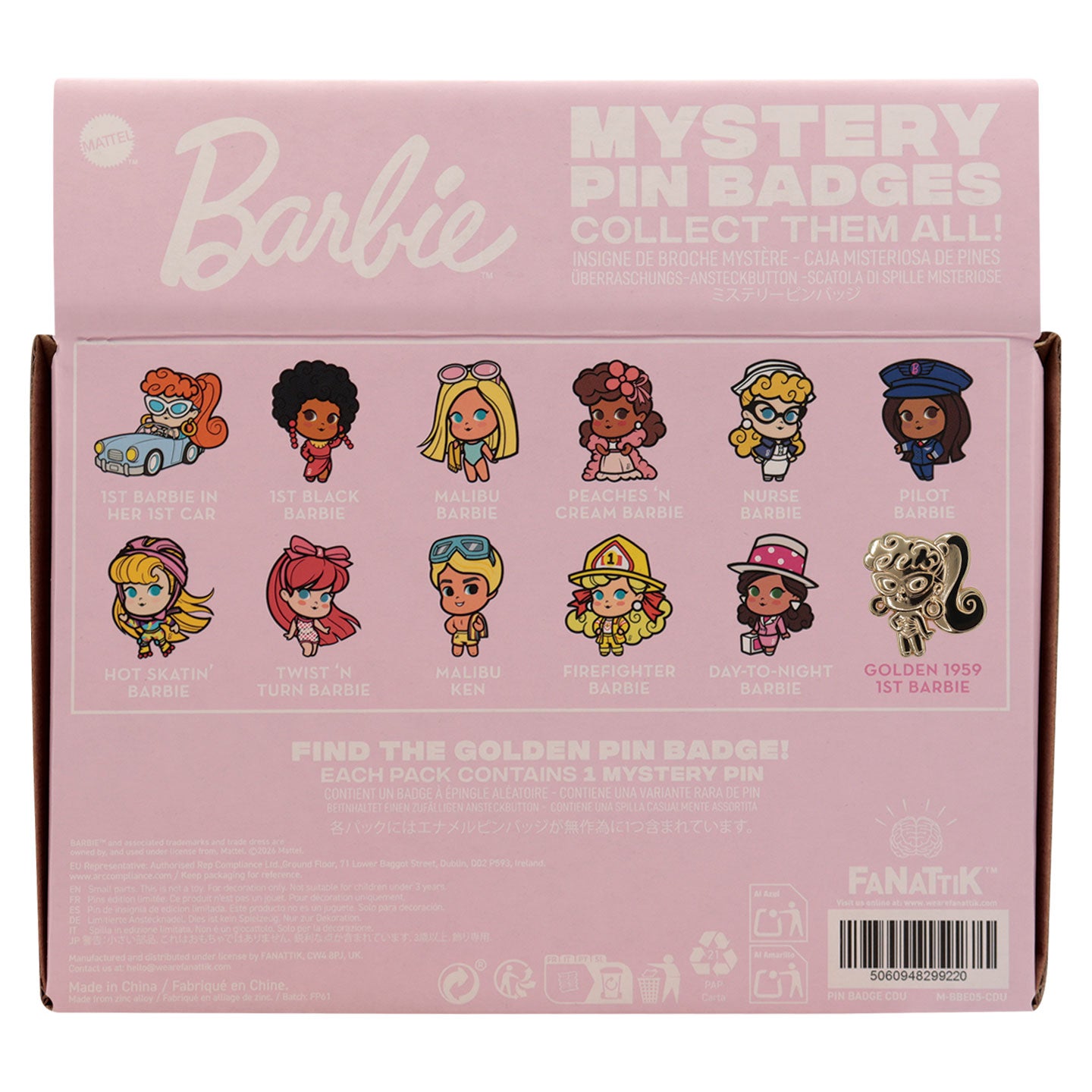 Barbie™ - Mystery Pin Badge CDU Containing 12 Blind Boxes