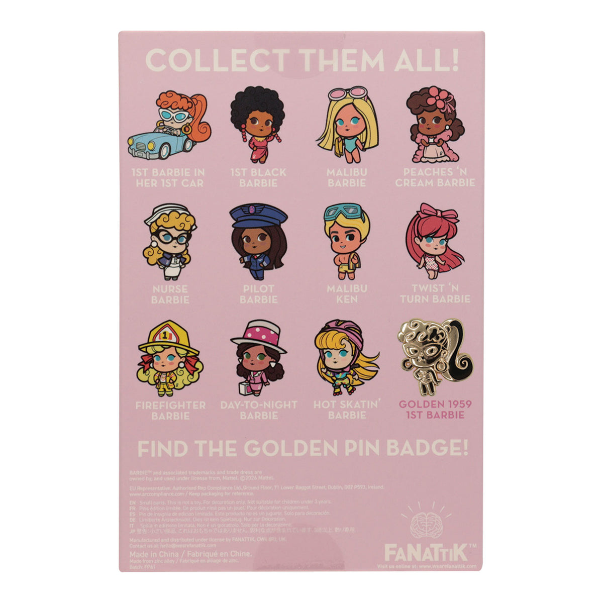 Barbie™ - Mystery Pin Badge CDU Containing 12 Blind Boxes