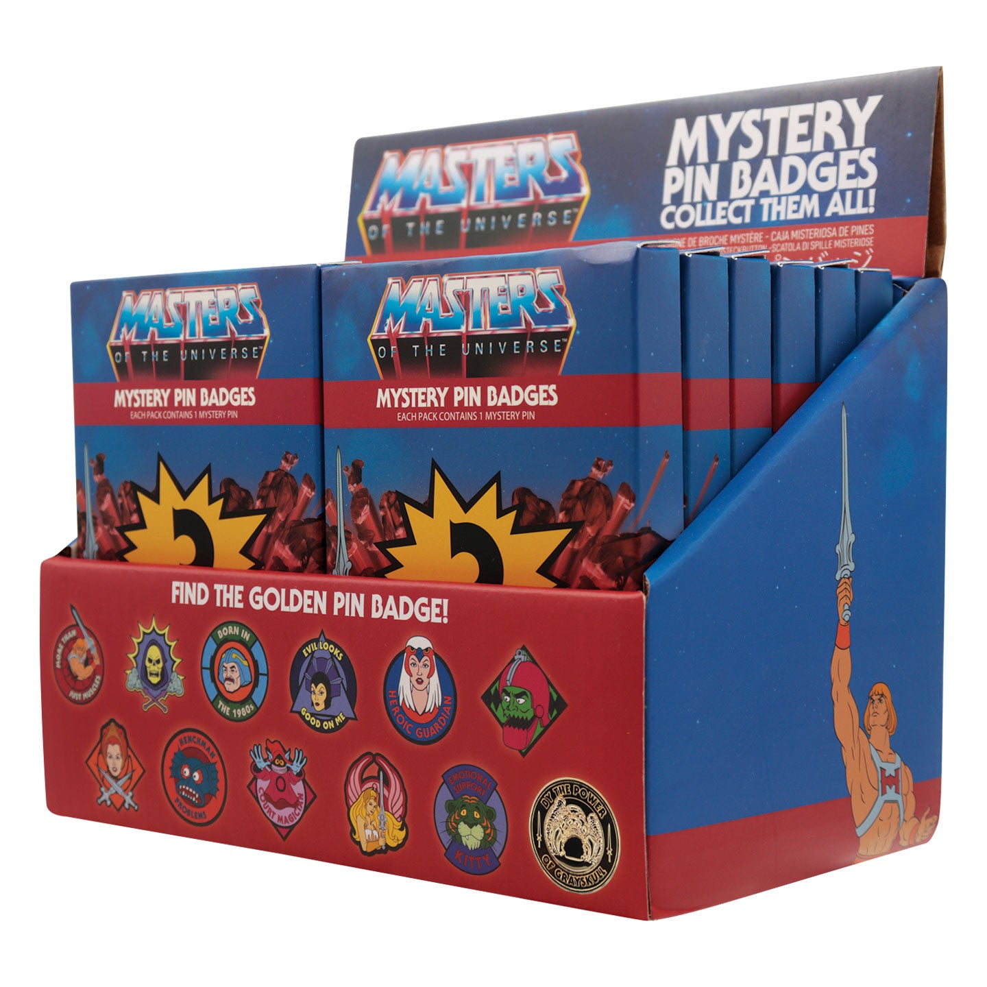 Masters of the Universe™ - Mystery Pin Badge CDU Containing 12 Blind Boxes