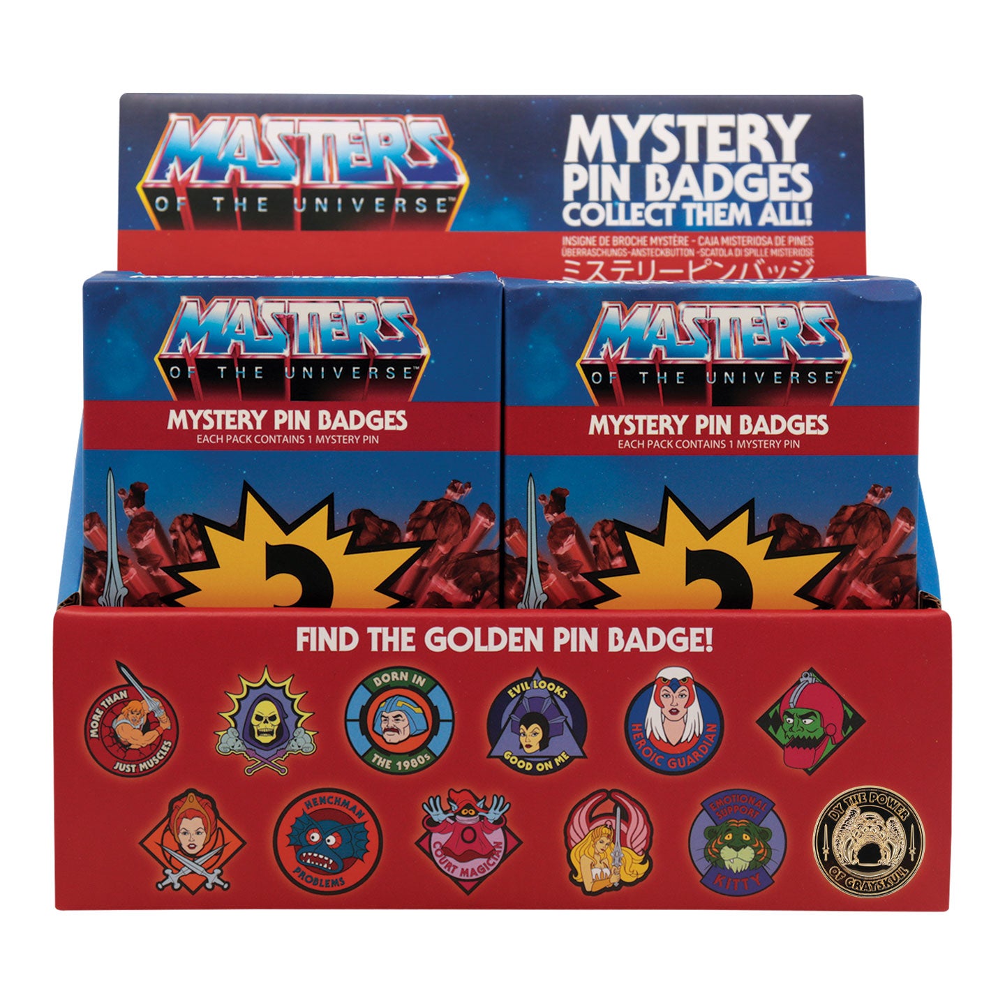 Masters of the Universe™ - Mystery Pin Badge CDU Containing 12 Blind Boxes