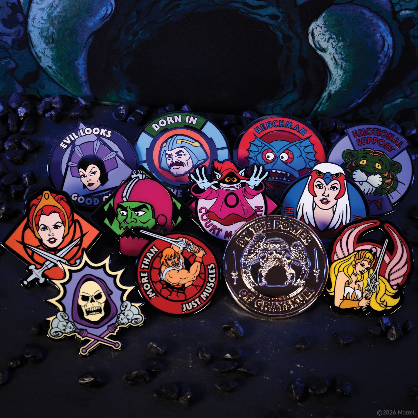 Masters of the Universe™ - Mystery Pin Badge CDU Containing 12 Blind Boxes