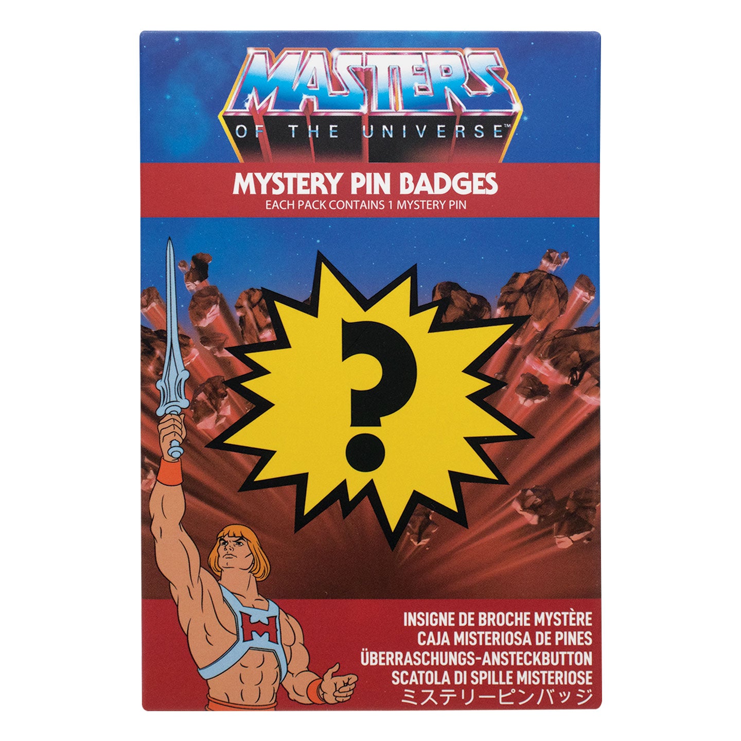 Masters of the Universe™ - Mystery Pin Badge CDU Containing 12 Blind Boxes