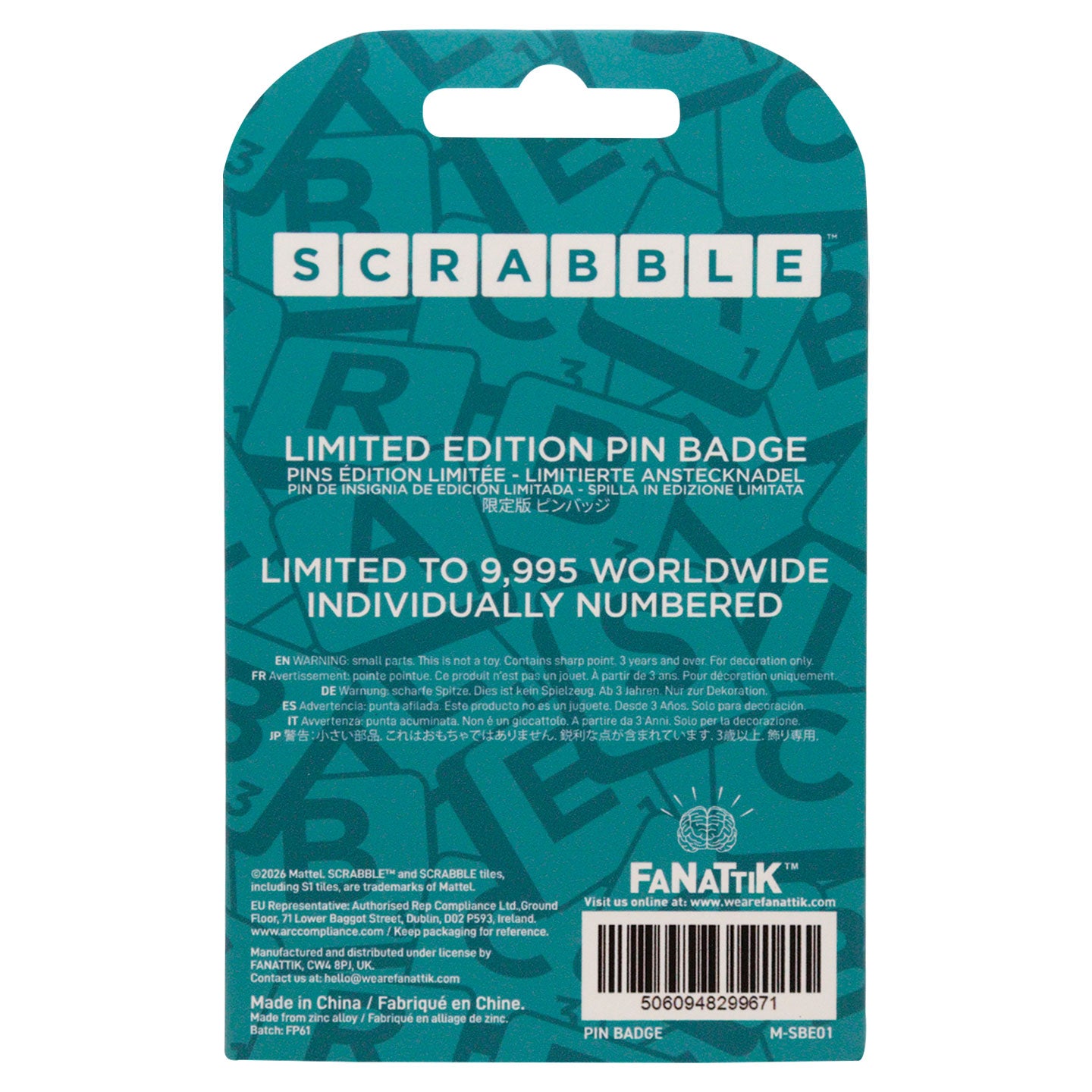 Scrabble™ - Limited Edition WORD NERD Pin Badge