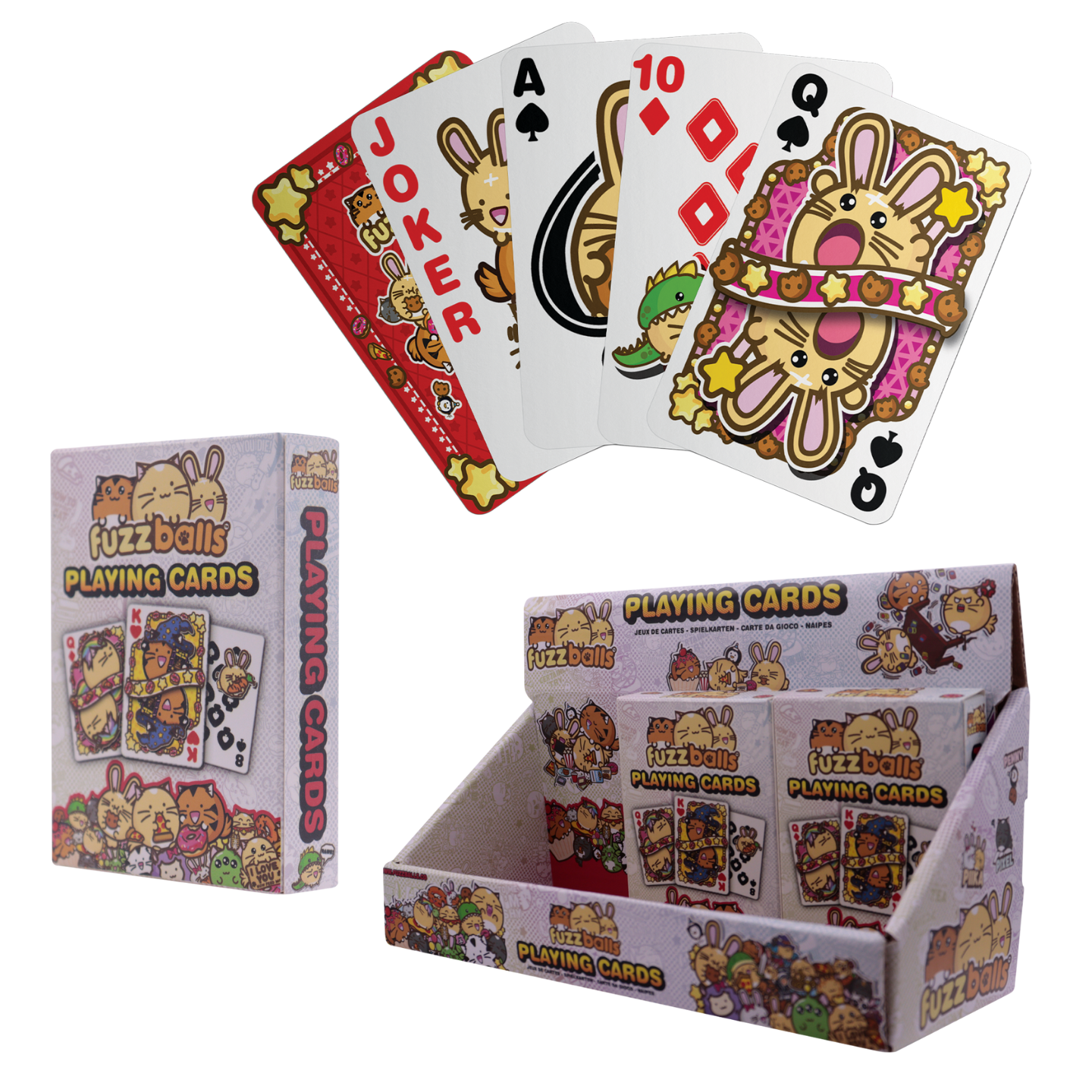 Fuzzballs Playing Cards CDU Containing 12 Packs