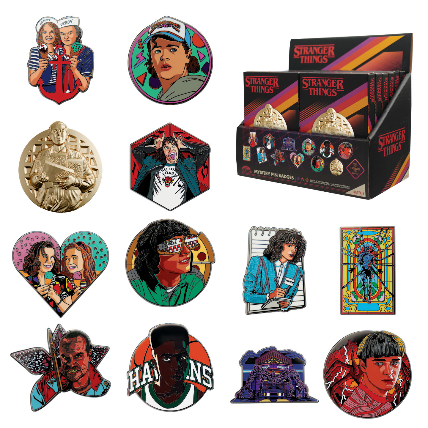 Stranger Things Mystery Pin Badges